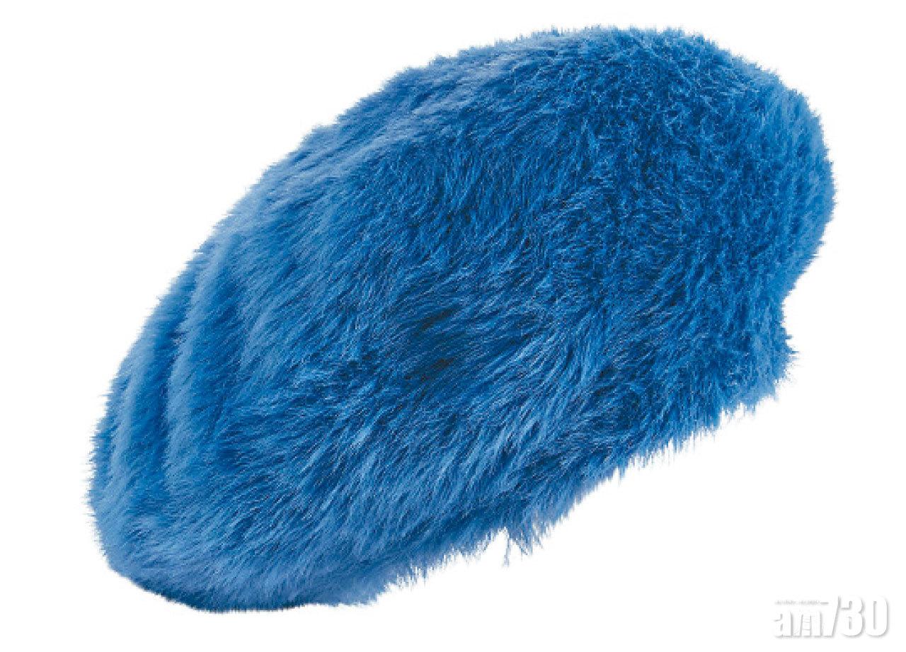 藍色毛毛貝雷帽 $225 (a)