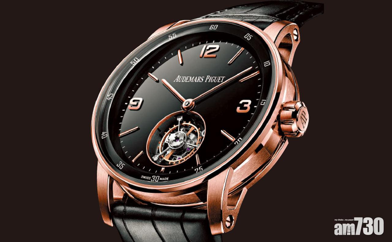 自動上鏈飛行陀飛輪18K金腕錶估計售價約港幣1,000,000。