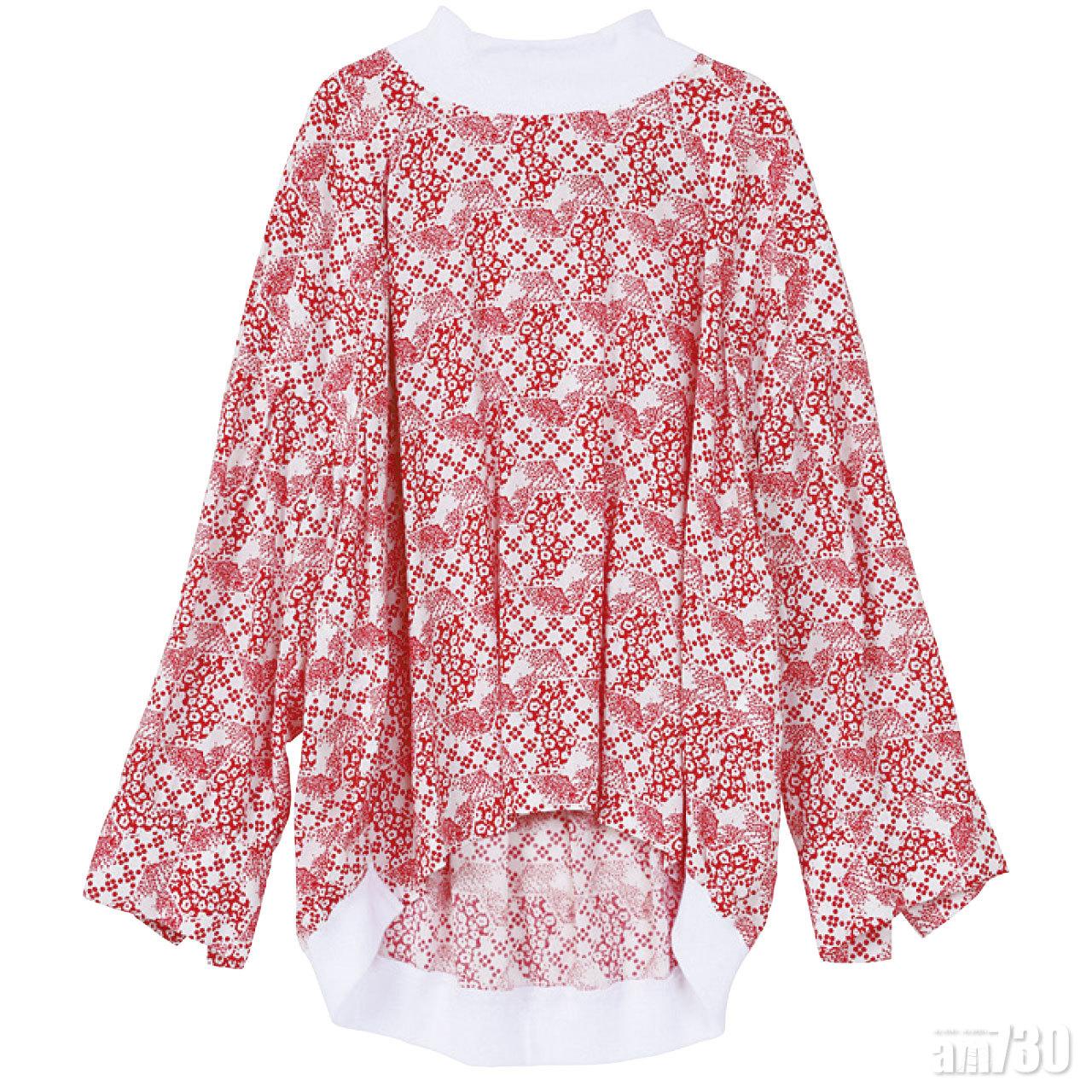 紅色花紋圖案top $2,299