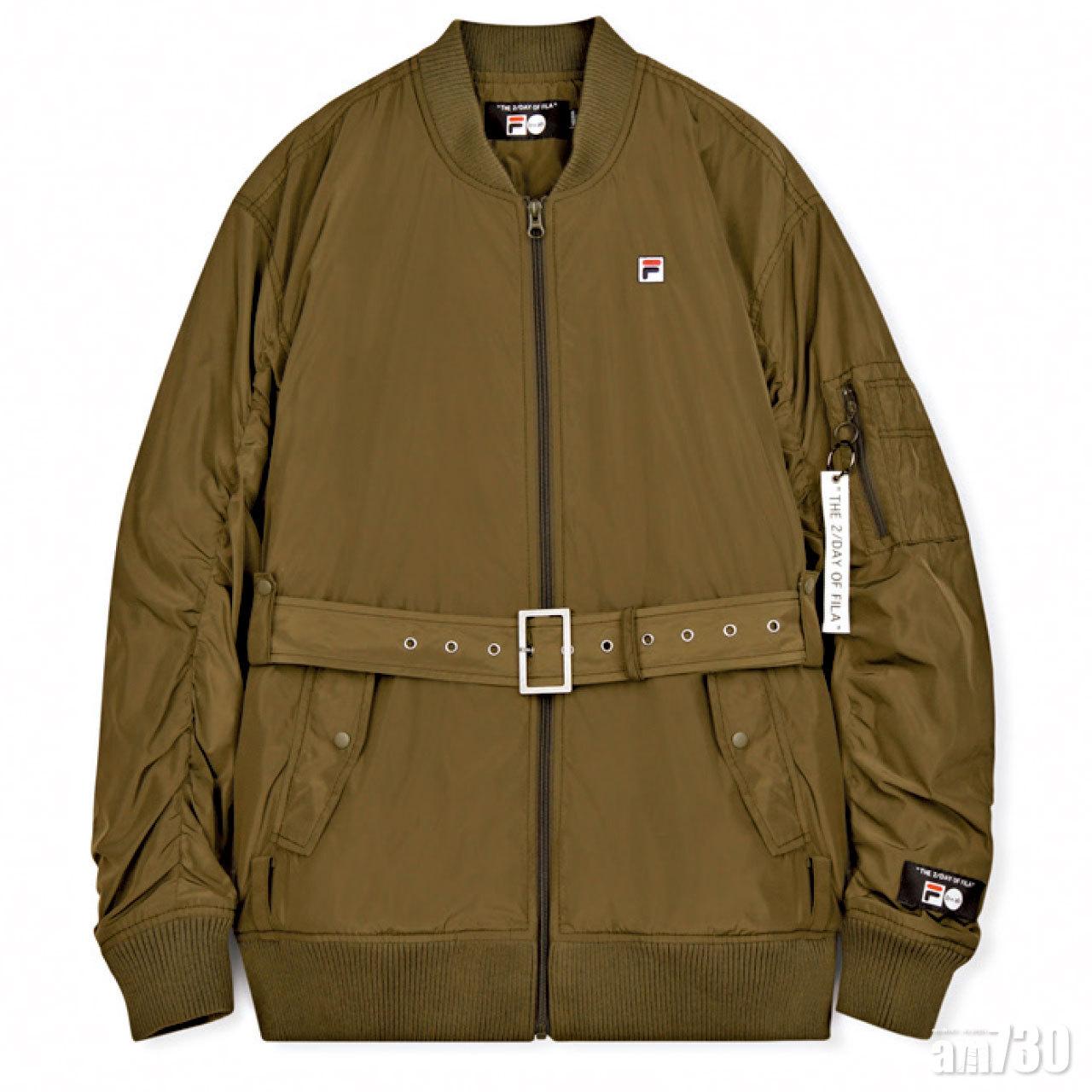 墨綠色束腰windbreaker jacket $1,880