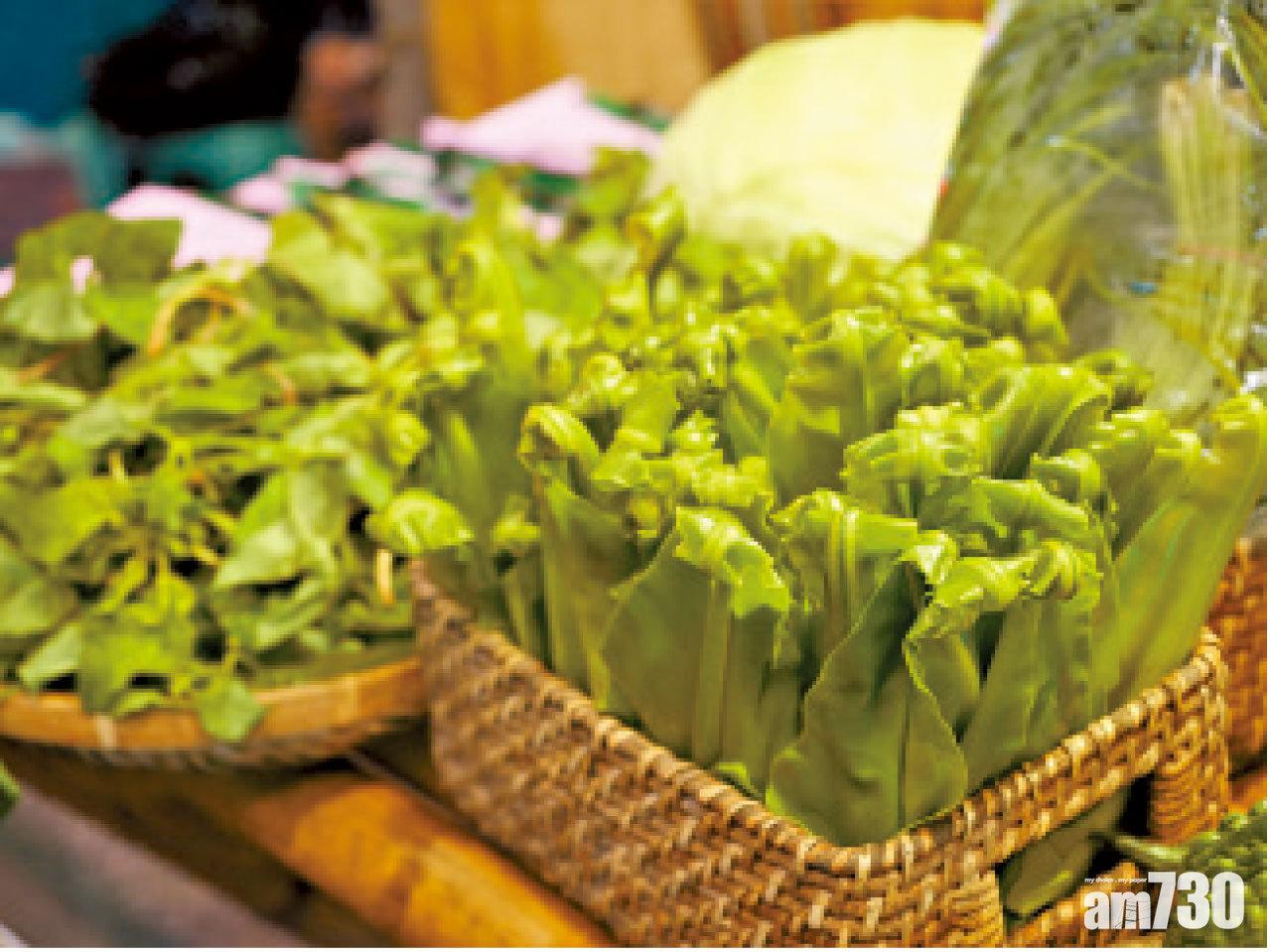 夜市內可看到許多香港難得一見的山菜,像龍鬚、山蘇等。