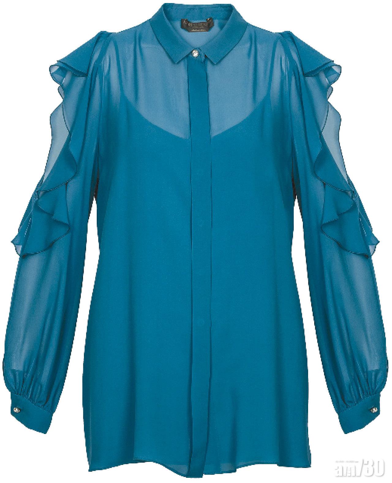 藍色雪紡ruffles shirt $7,580