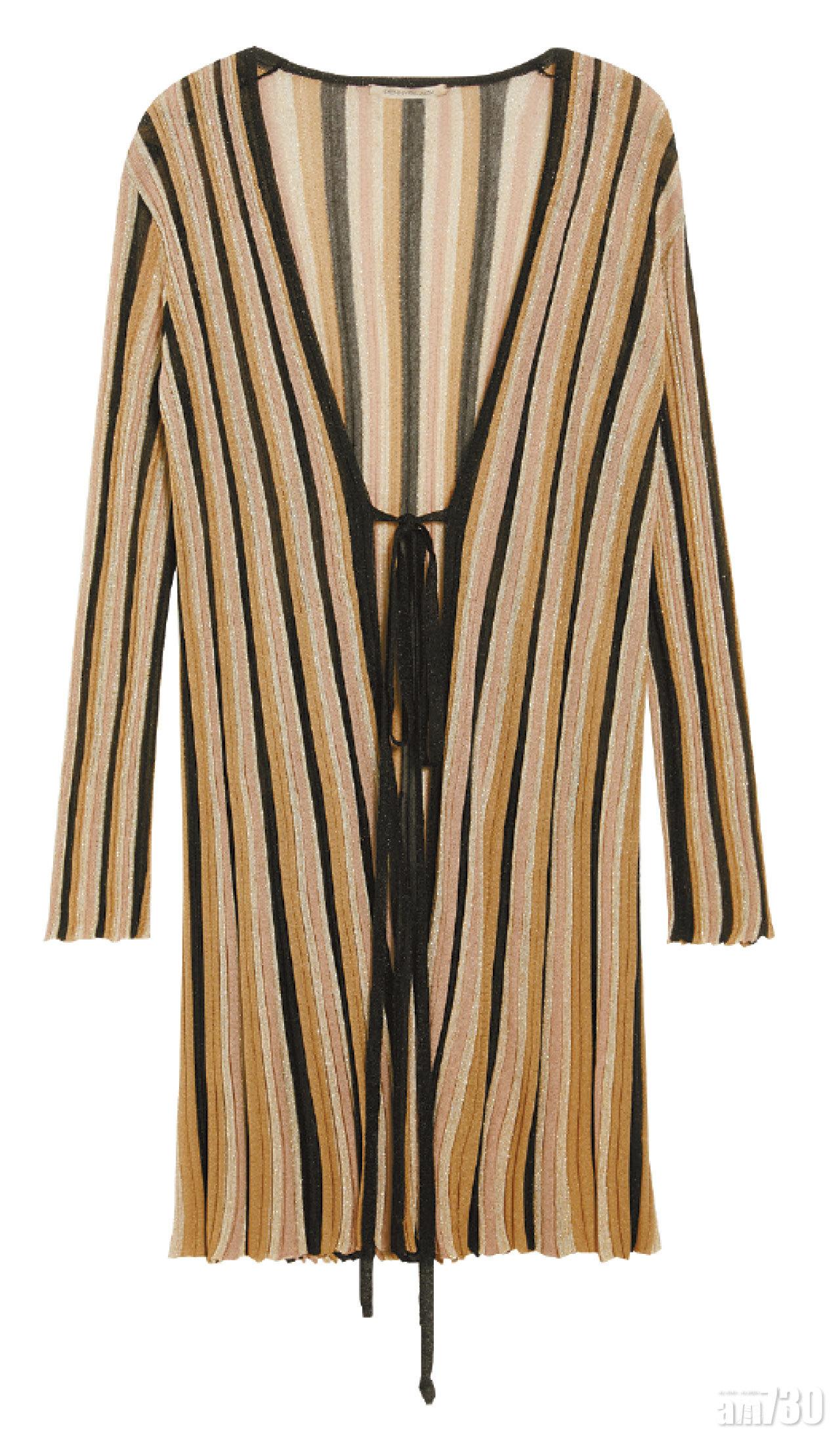 黑金色直紋knit cardigan $2,680