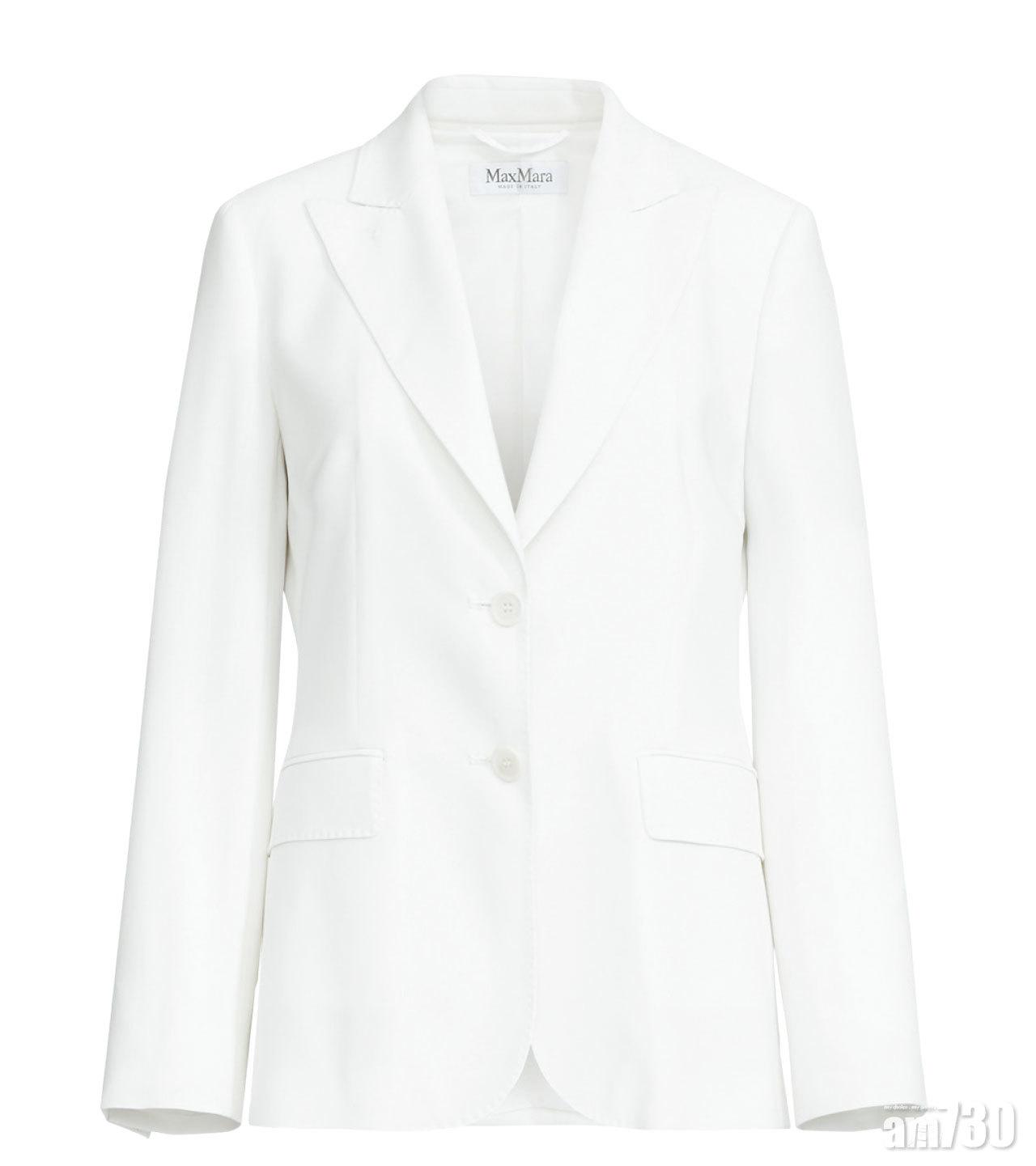 白色烏棉尖咀領blazer $11,780(G)