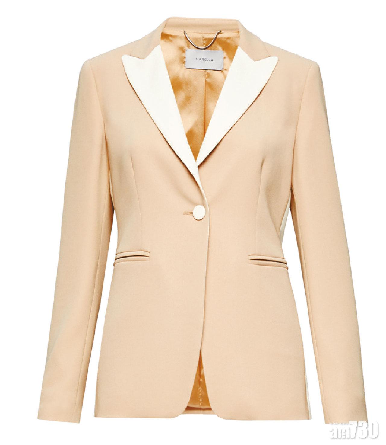 卡其色尖咀領blazer $5,280(B)