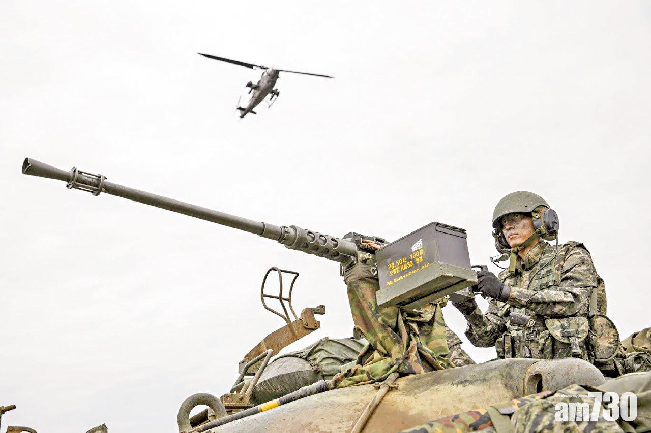 美韓大型軍演將改為小規模演習,圖為南韓軍隊17年9月的演練。(資料圖片)