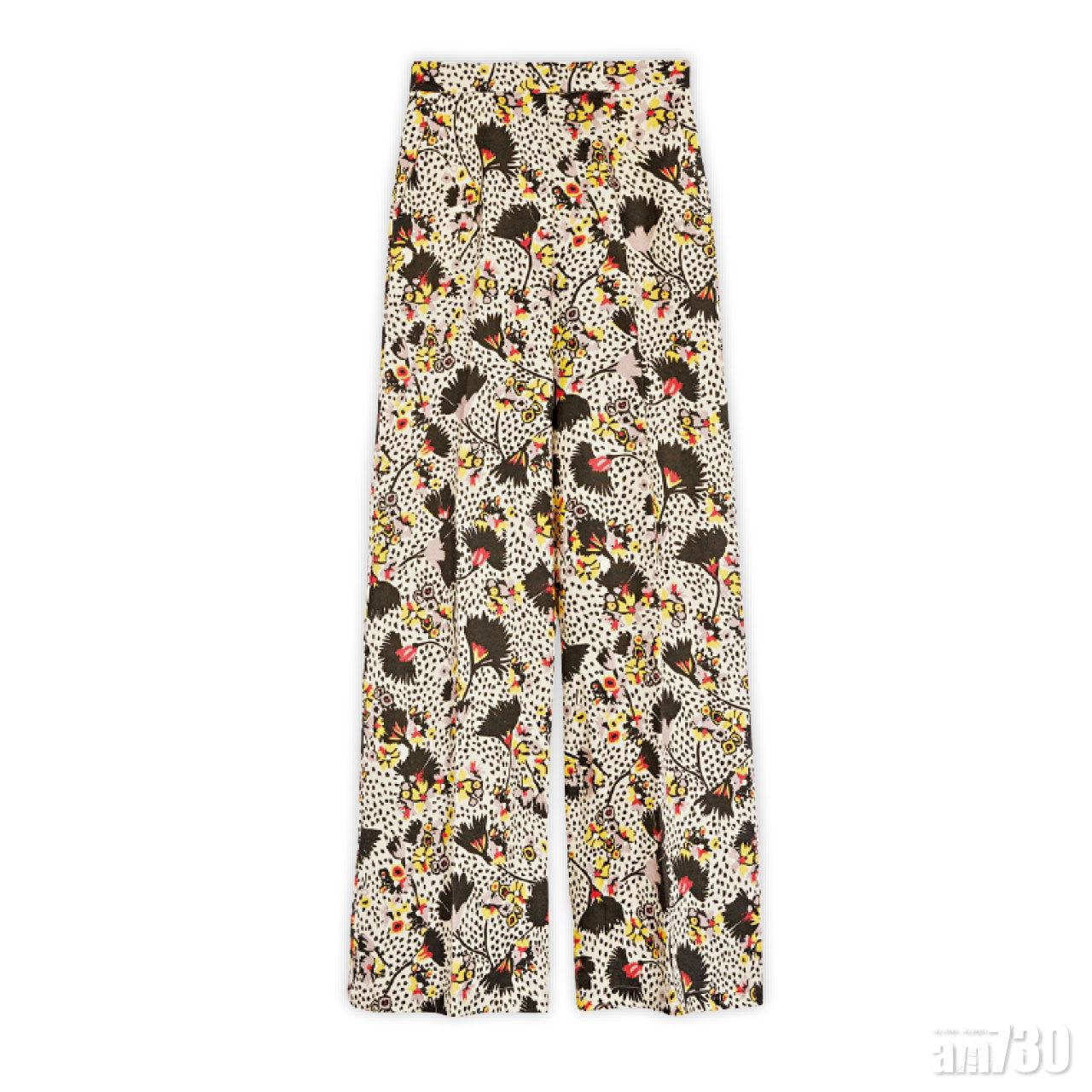 白黃色floral print boot cut pants $2,080(E)