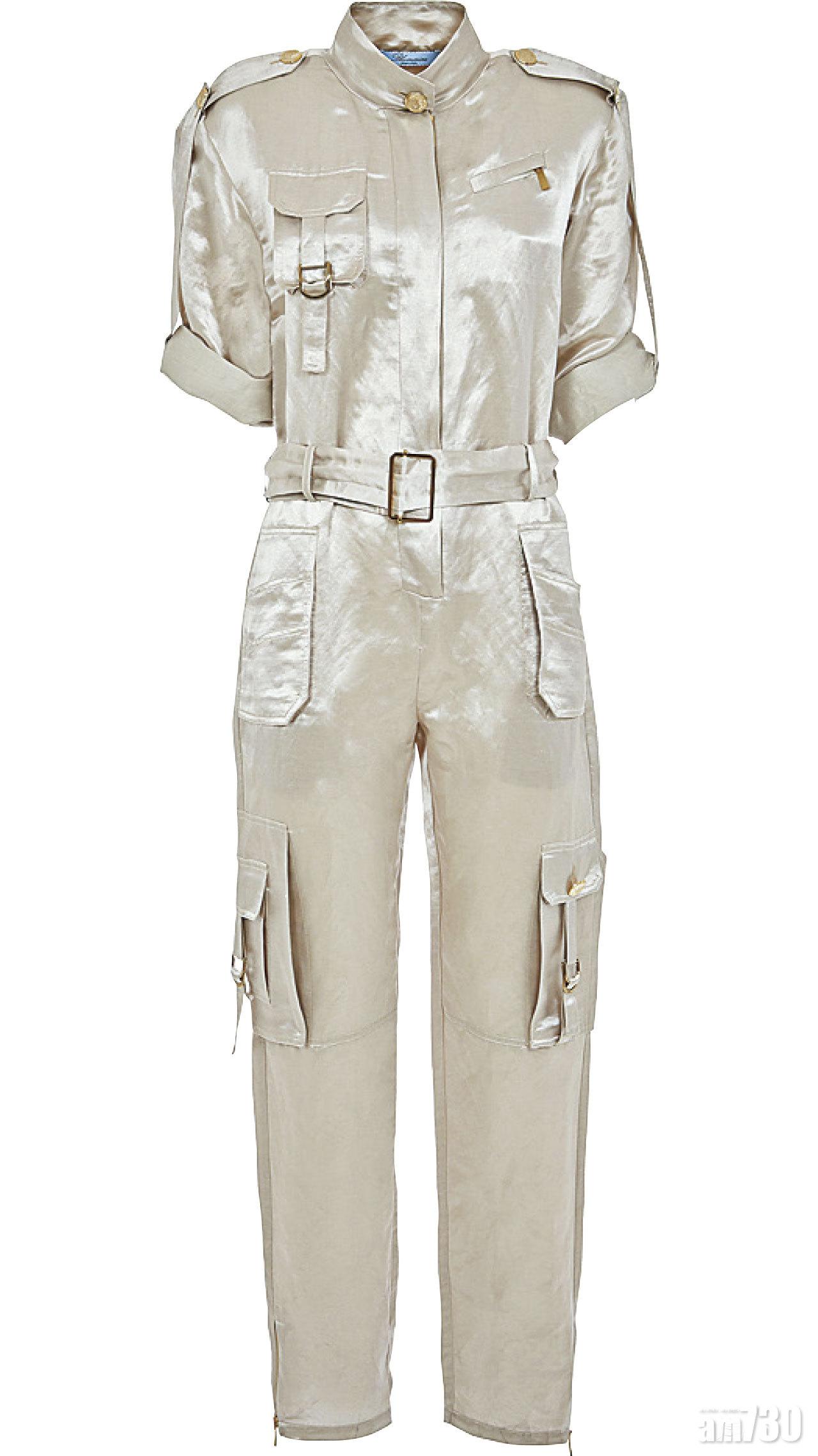 杏色絲綢jumpsuit by Blumarine $23,900(B)