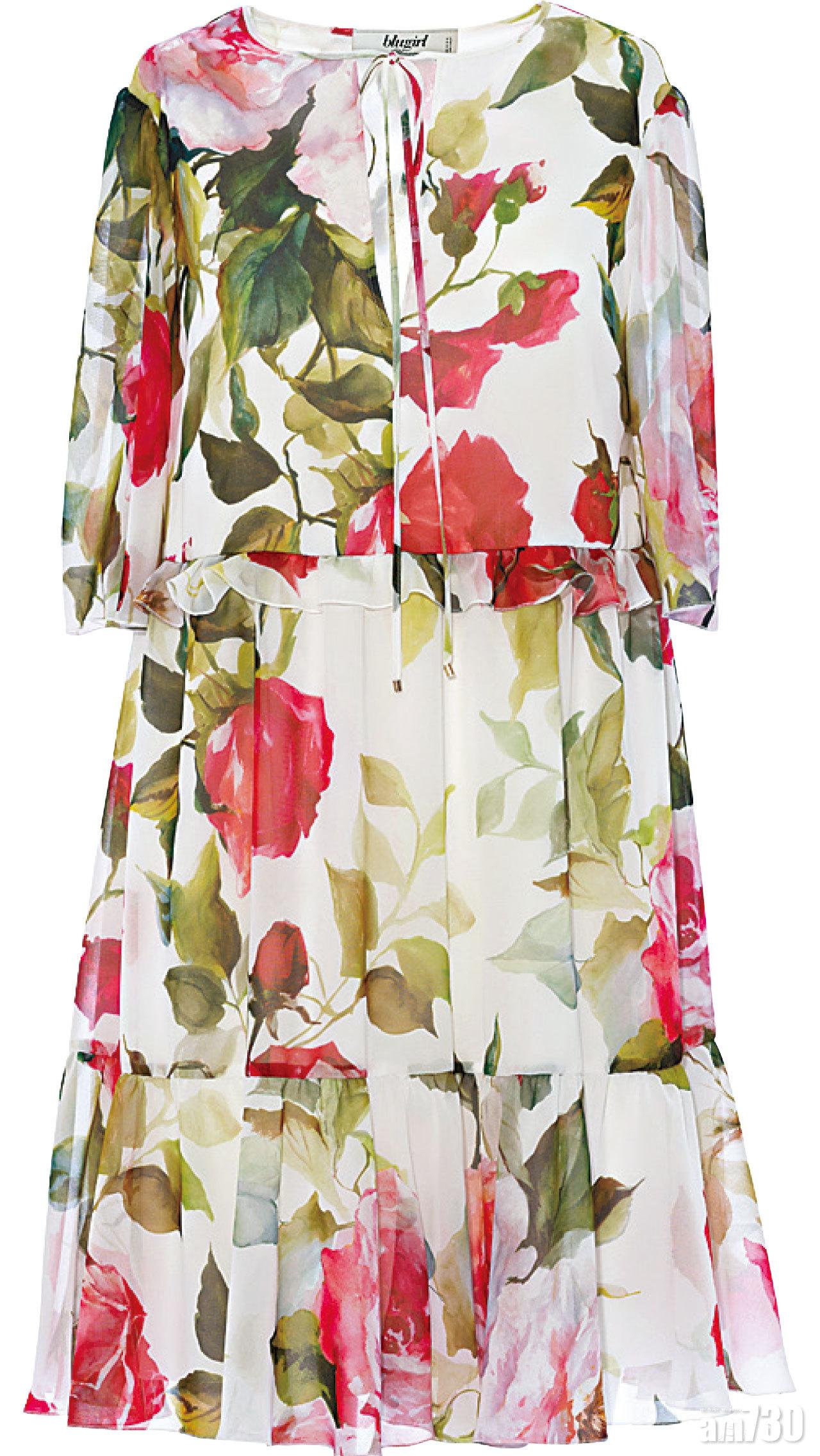 白色floral print ruffles dress by Blugirl $8,450 (B)