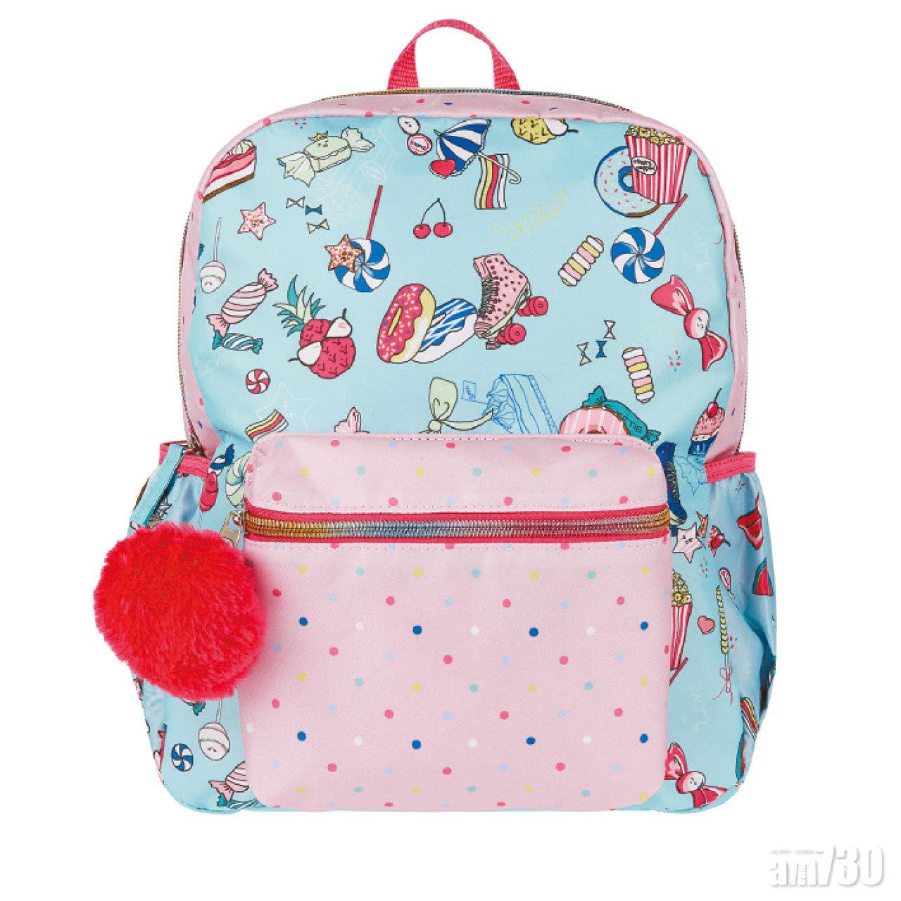 粉藍色甜品圖案背囊 $355 (e)