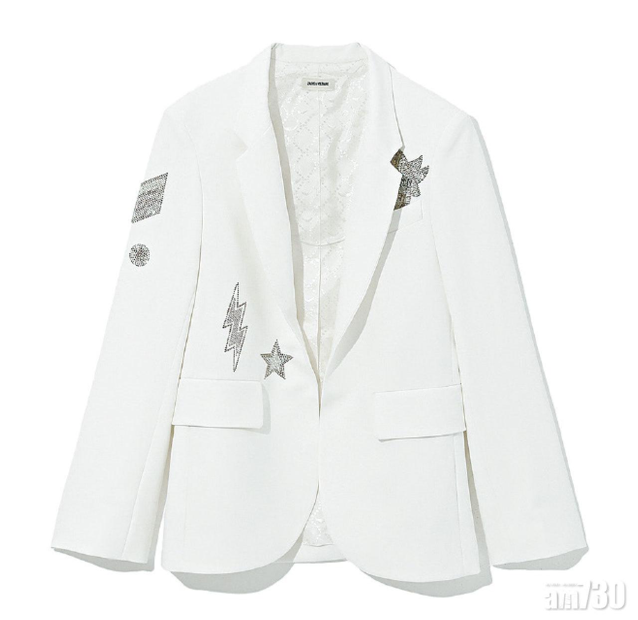 白色綴閃石圖案blazer $4,850(A)