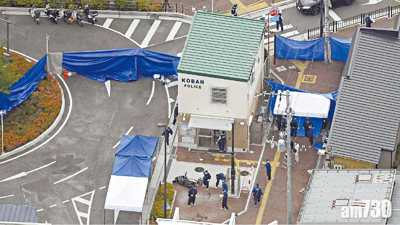 警方封鎖派出所一帶調查。(路透社、互聯網)