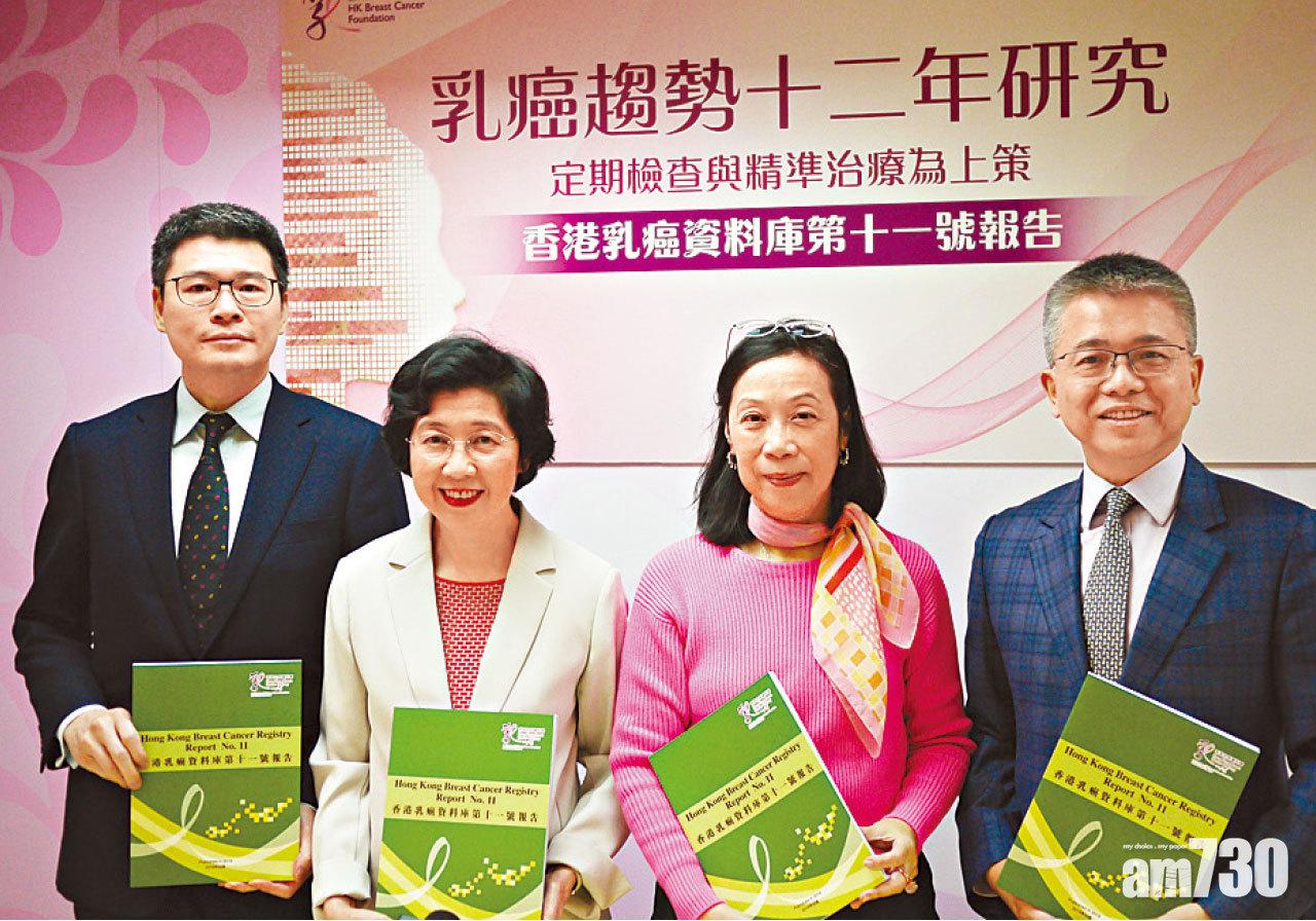 (左起) 熊維嘉、張淑儀、霍何綺華、邱振中希望政府可推行全民乳癌篩查。
