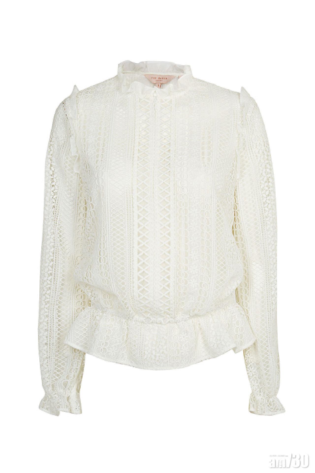 白色緹花喱士top $2,195(C)