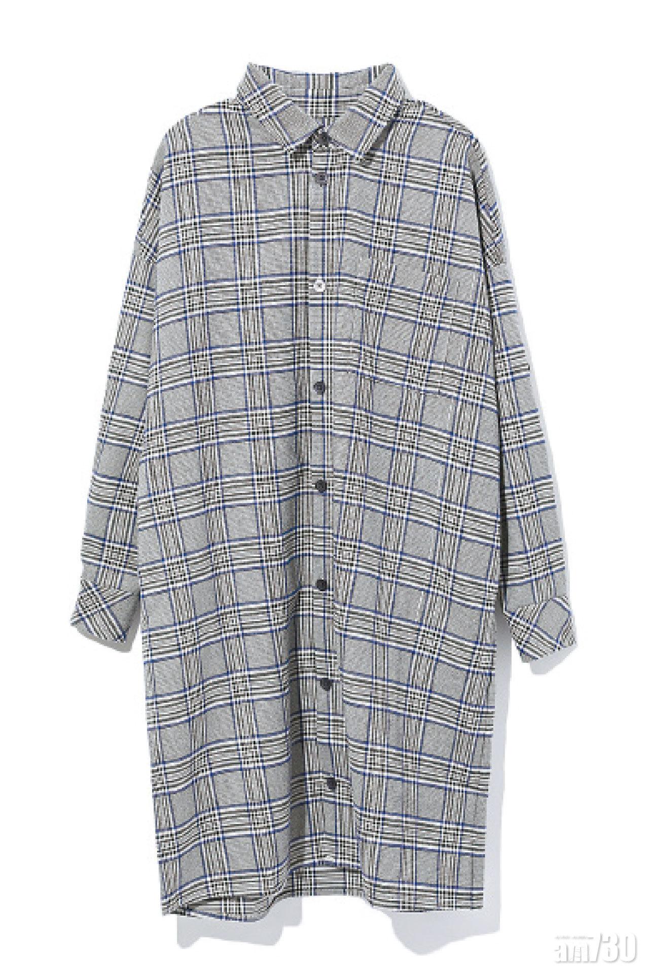 灰色格仔圖案shirt dress $799(D)
