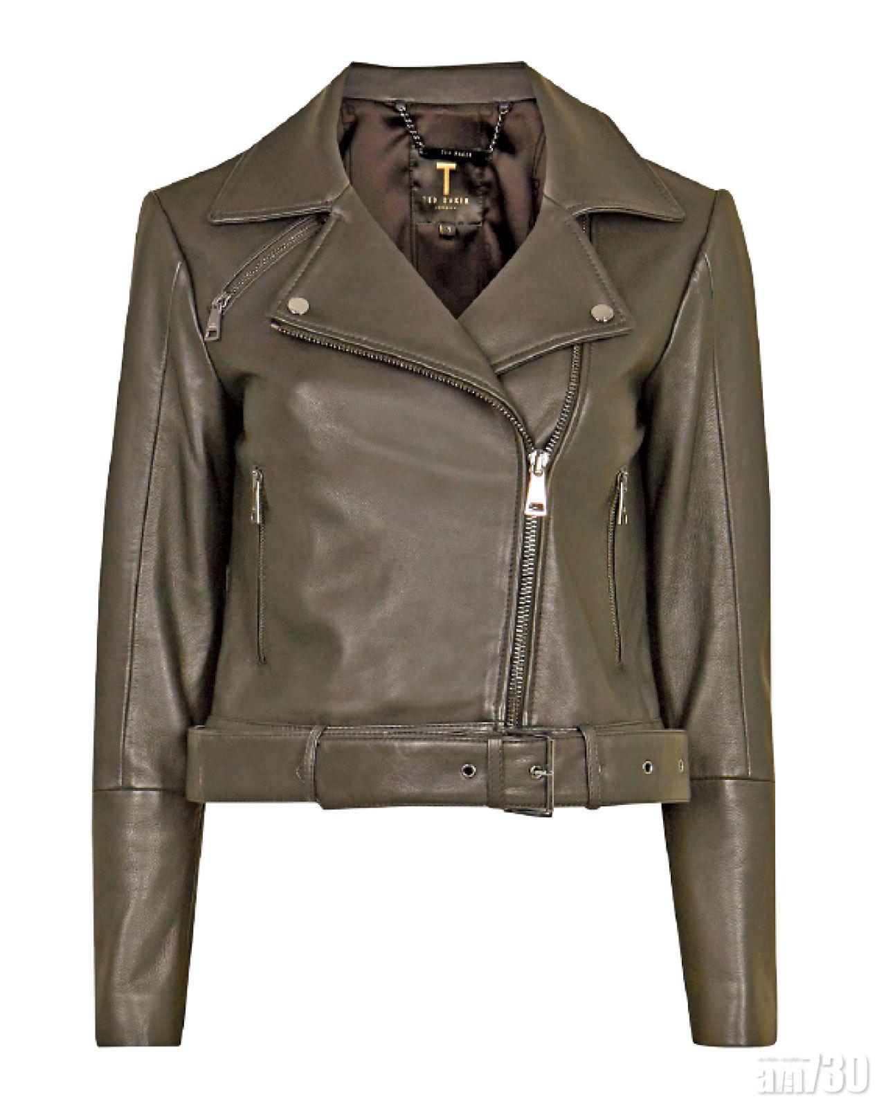 黑色皮革biker jacket $5,450(C)