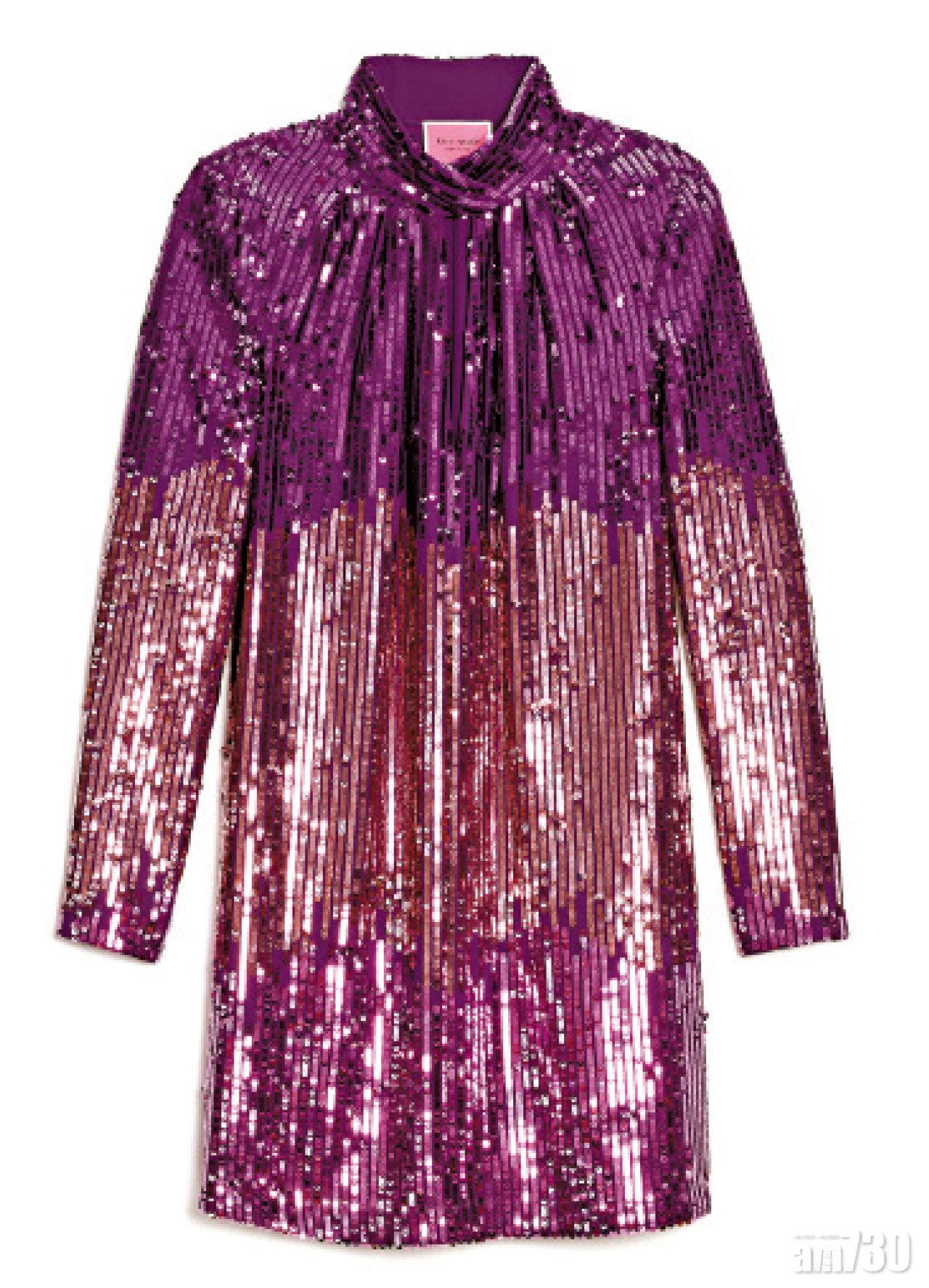 紫色漸變閃片連身裙 $5,900 (a)