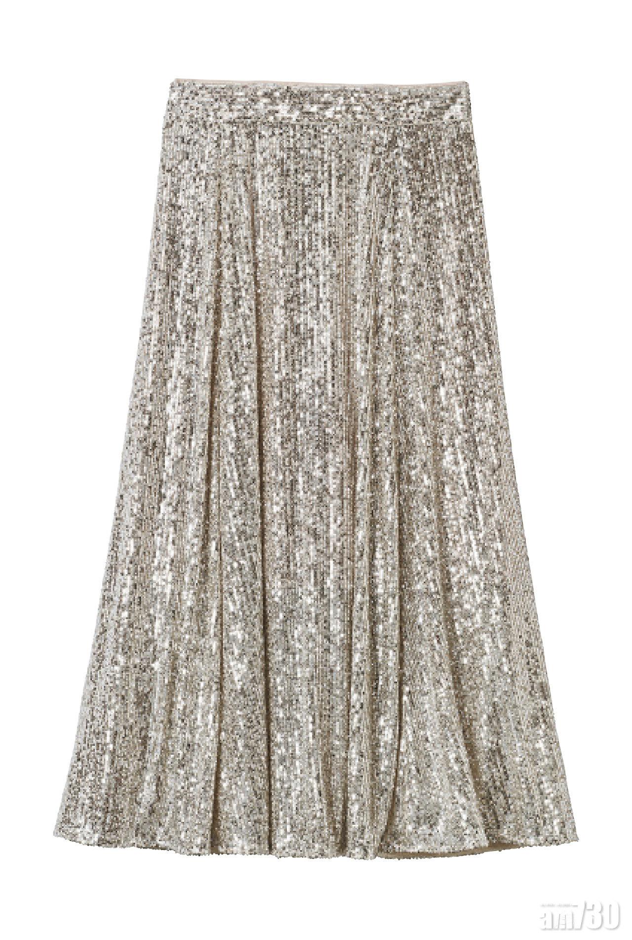 金色閃片半截裙 $349 (b)