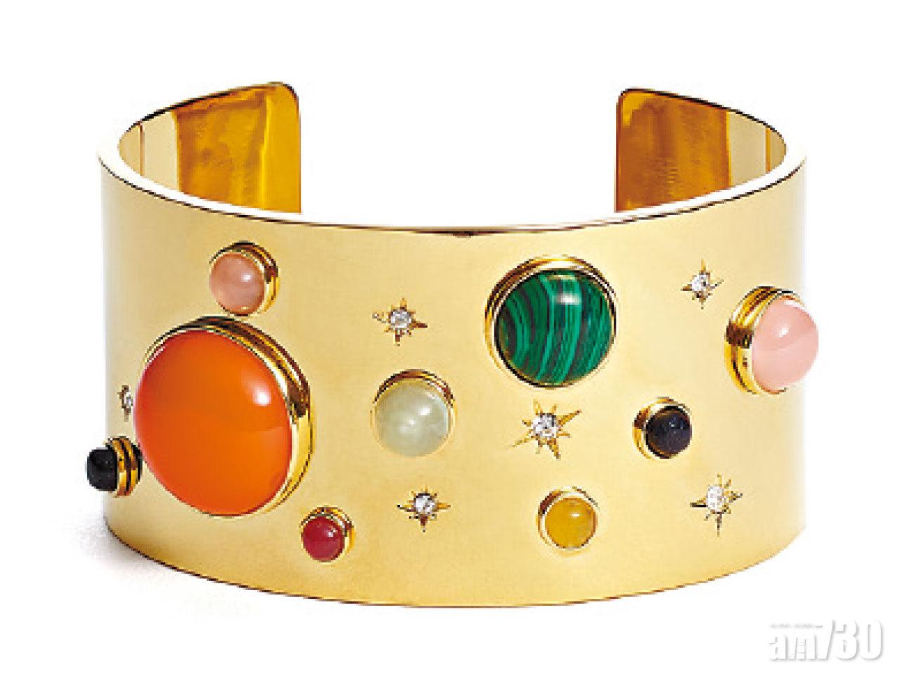 彩色寶石粗金屬手鈪 售價待定 (a)