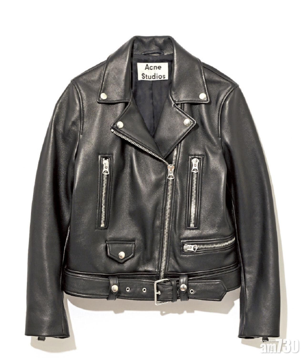 黑色皮革biker jacket $12,499(D)