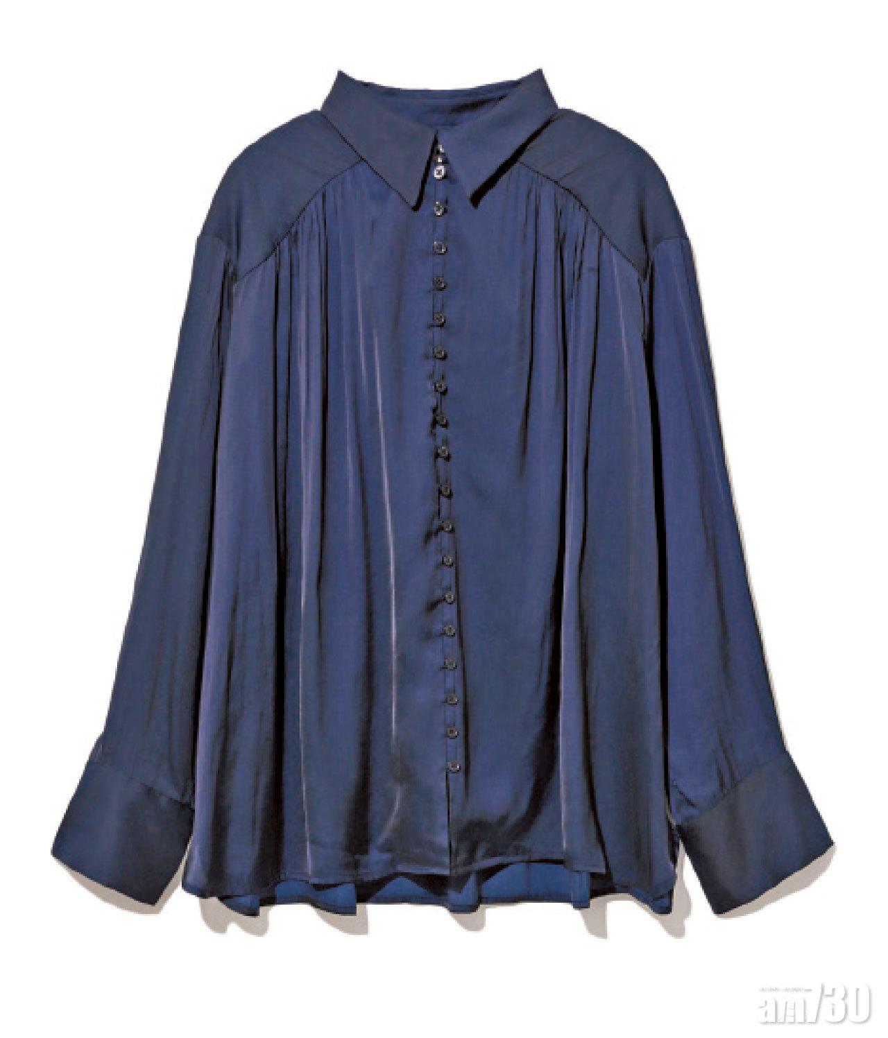 深藍色絲綢shirt $3,200(E)