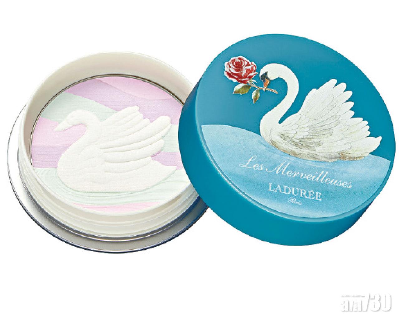 白天鵝光感蜜粉 (蘊含白、粉紅、紫及藍四色珠光粉末) $470 (a)