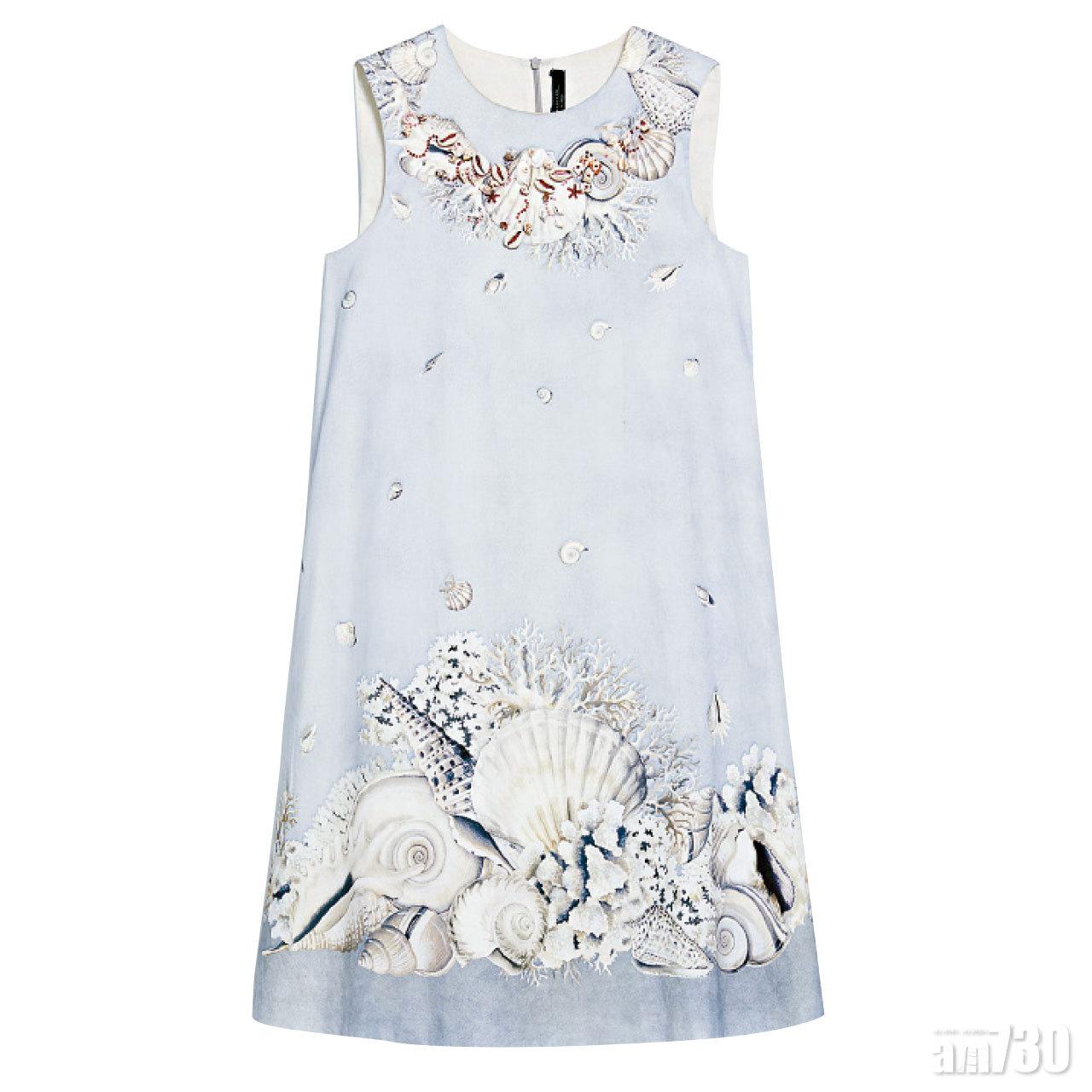 白色貝殼圖案vest dress $5,480