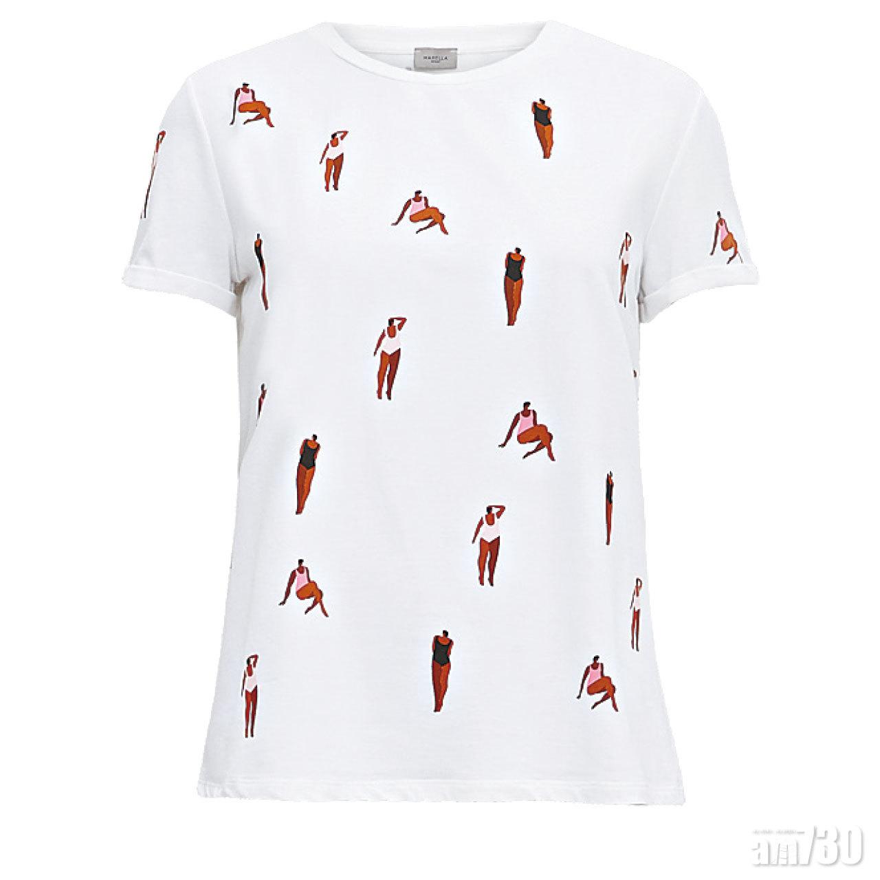 白色女孩力量圖案tee $1,380