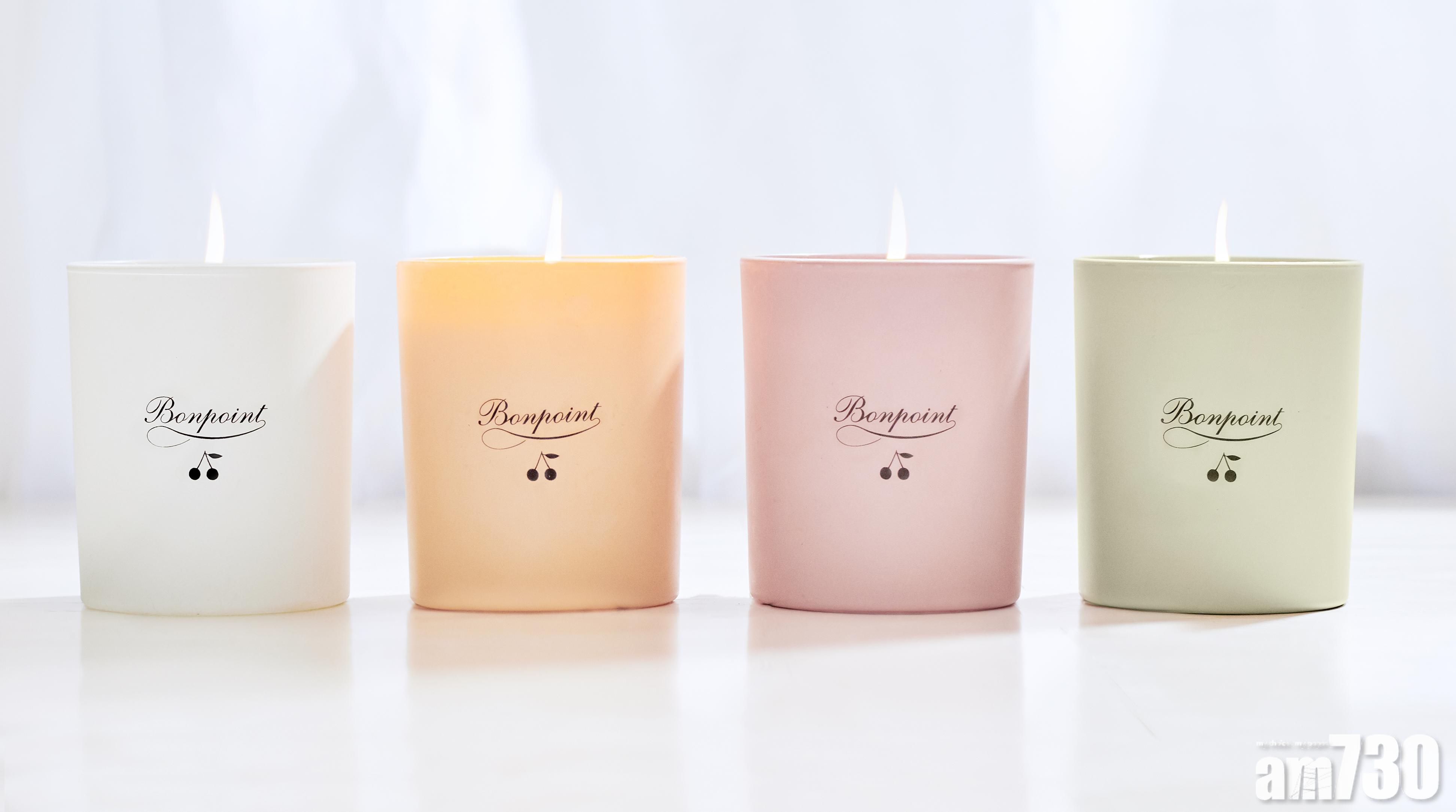 Bonpoint香薰蠟燭系列 各$880
法國童裝品牌Bonpoint,以氣味讓你重拾童年時的甜美感覺。4種香氣各具優雅特色,由自家拼配的 L'Eau de Bonpoint、木棉花、櫻花到橙花,為家居添上細緻氣息。