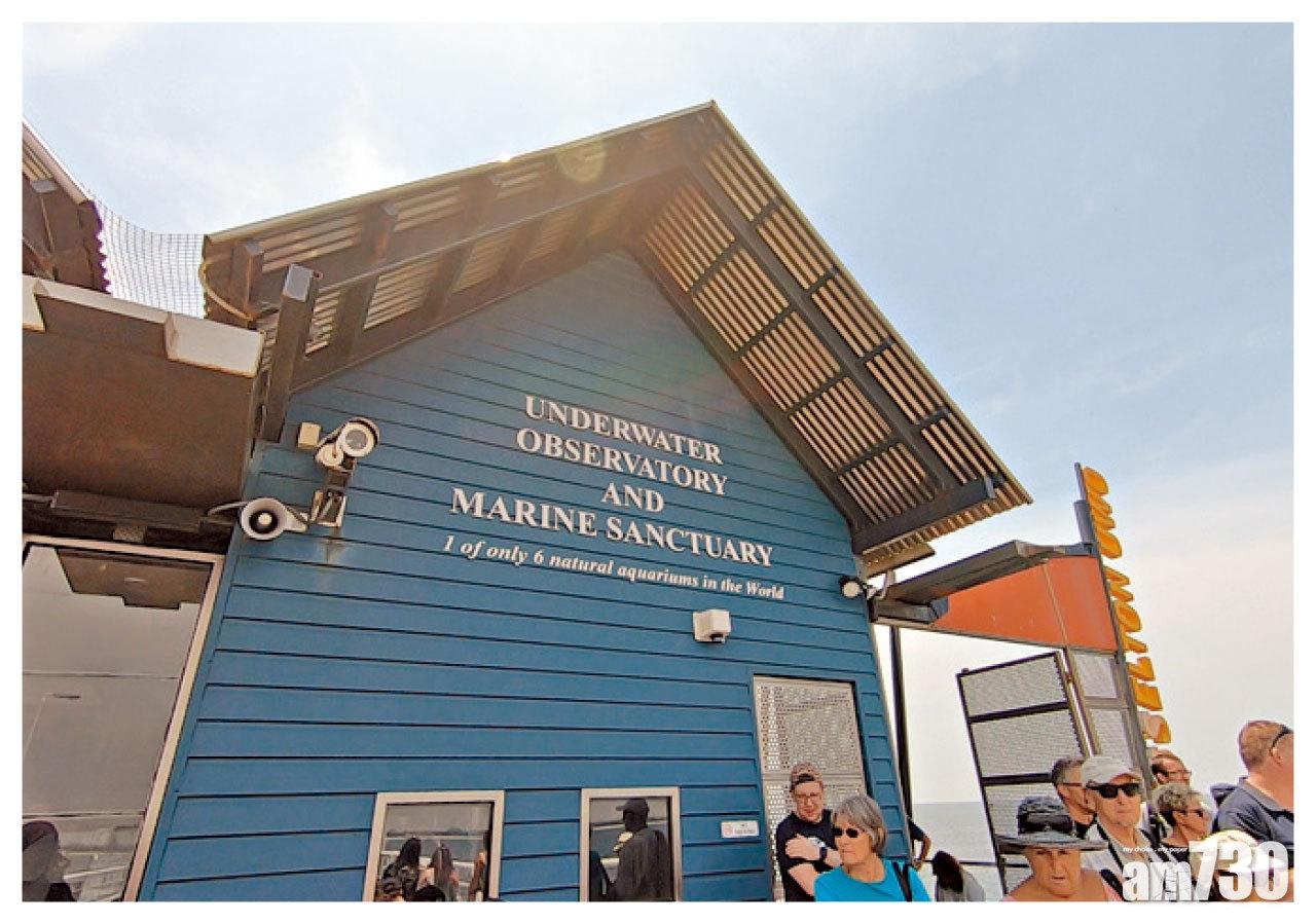 藍色小屋是海底中心,可讓遊客一窺海底景色。