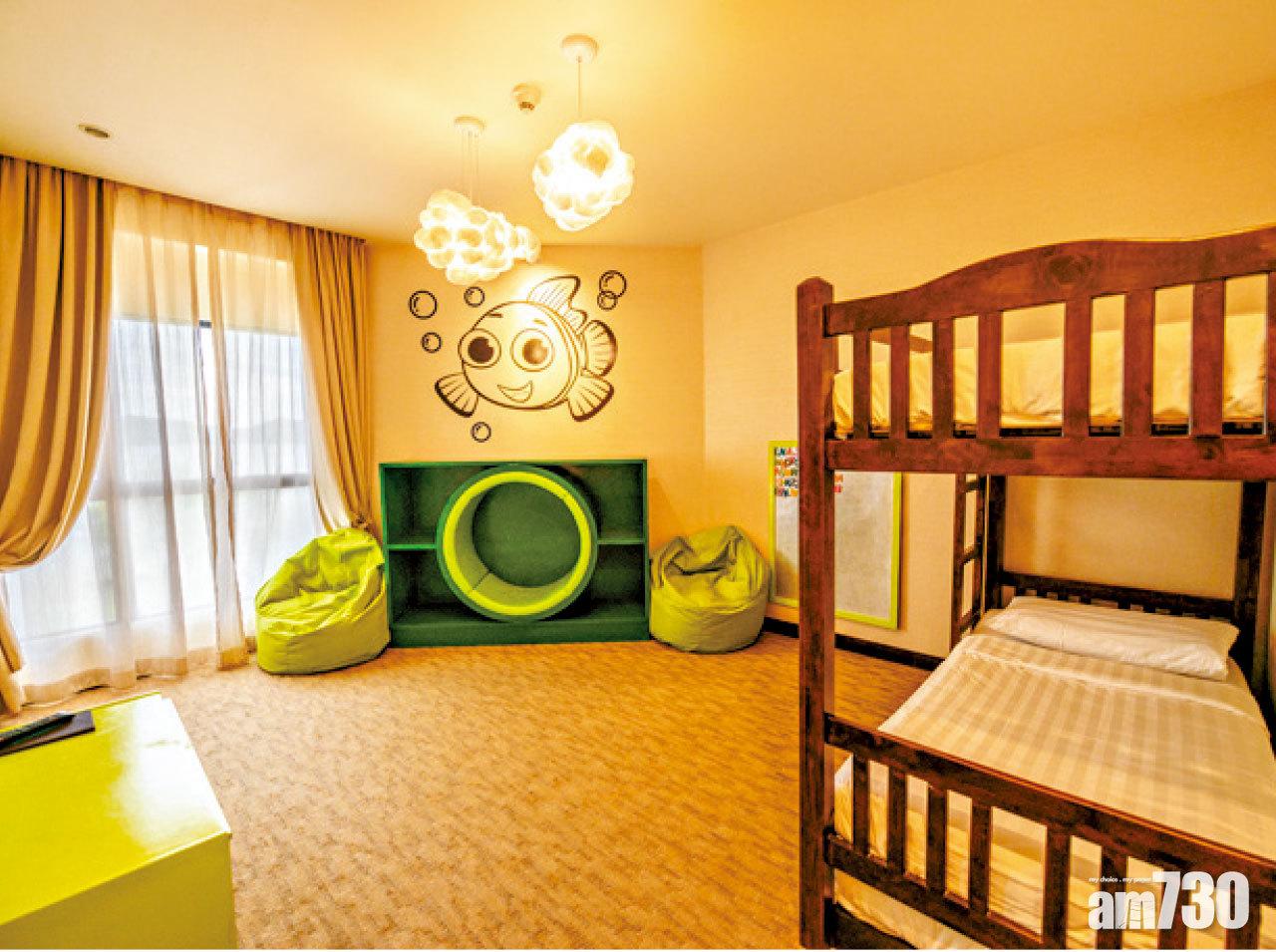 酒店特設小童主題房間,小朋友住得投入。