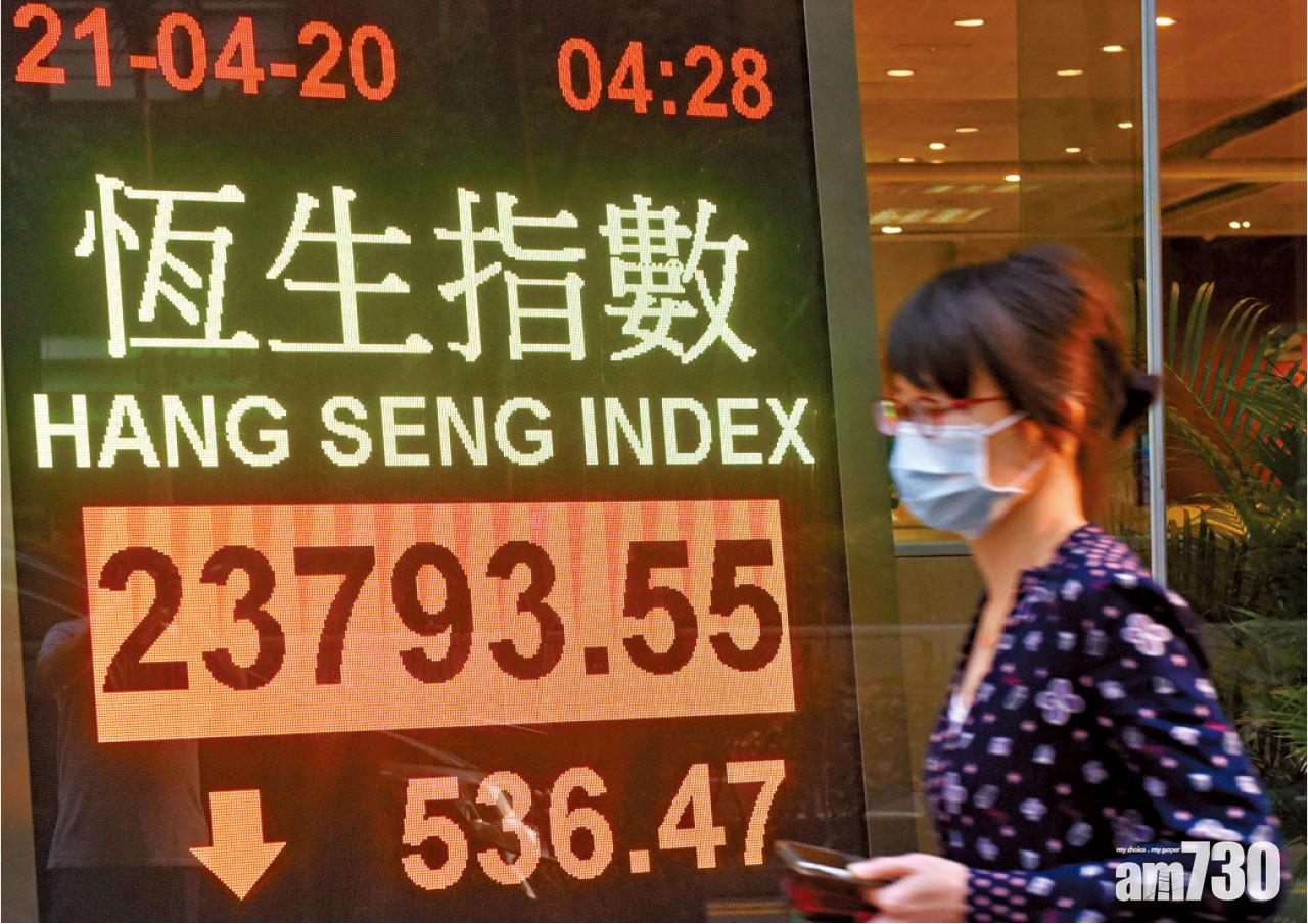港股連跌兩日,昨最多挫654點。 (中新社)
