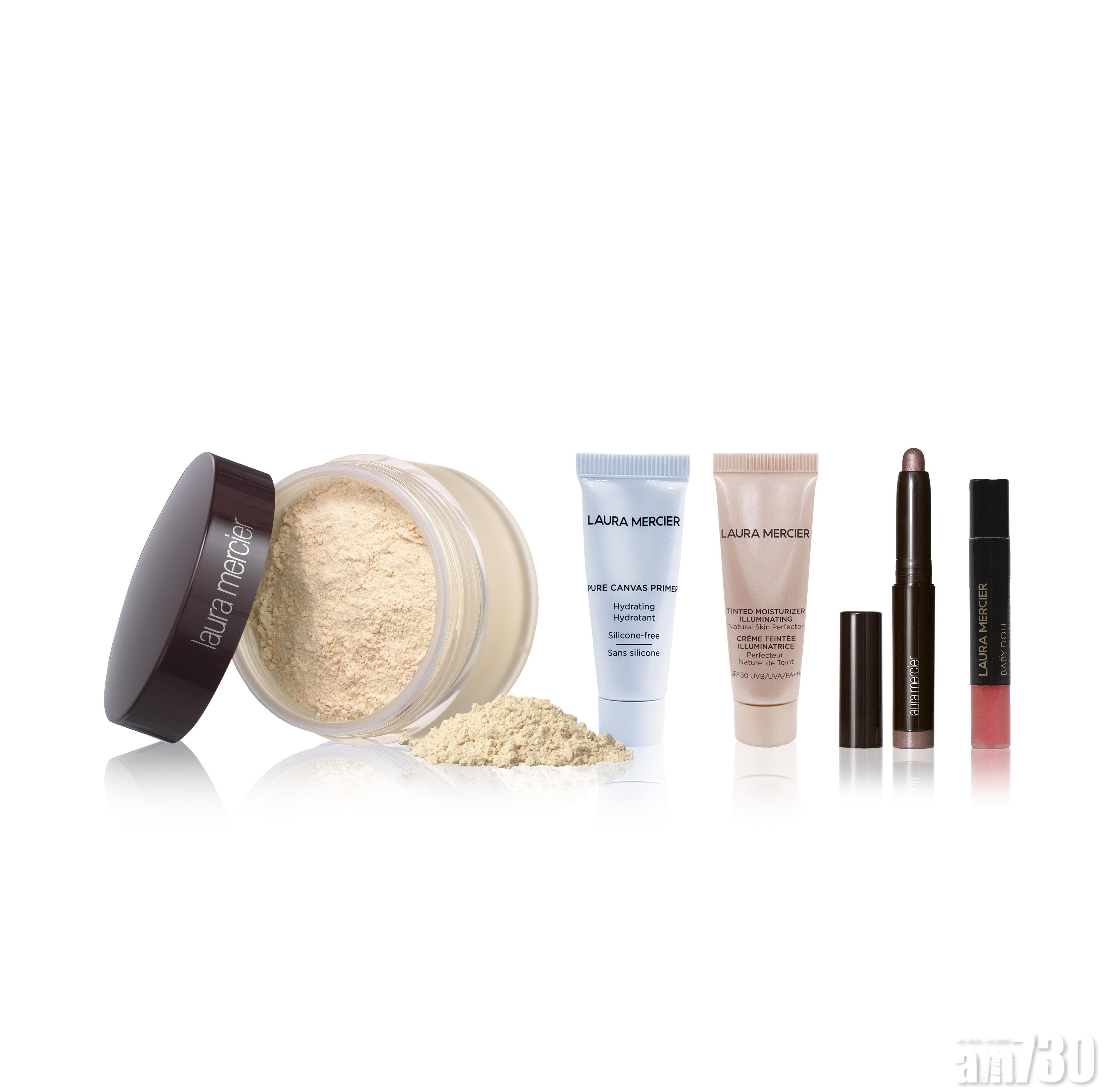 LAURA MERCIER No.1 皇牌持久蜜粉套裝 $370 (價值:$730) 51折
柔光透明蜜粉 29g (貨裝)
極致持久水凝潤澤妝前底霜 10ml
輕透亮肌潤色粉底10ml
迷你幻魅眼影筆
迷你唇彩