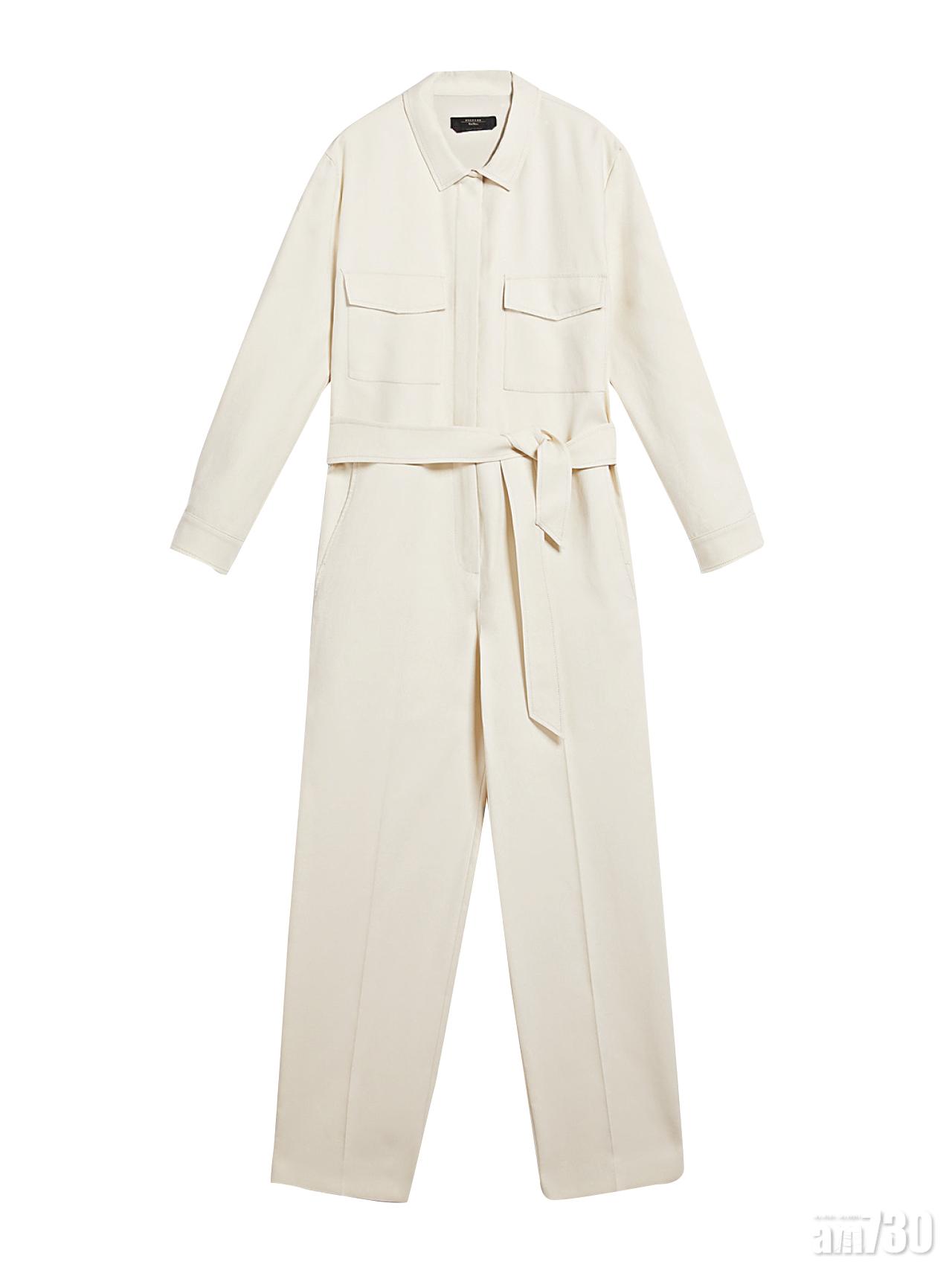 2. 奶白色雪紡束腰連身褲 $6,280 (c)