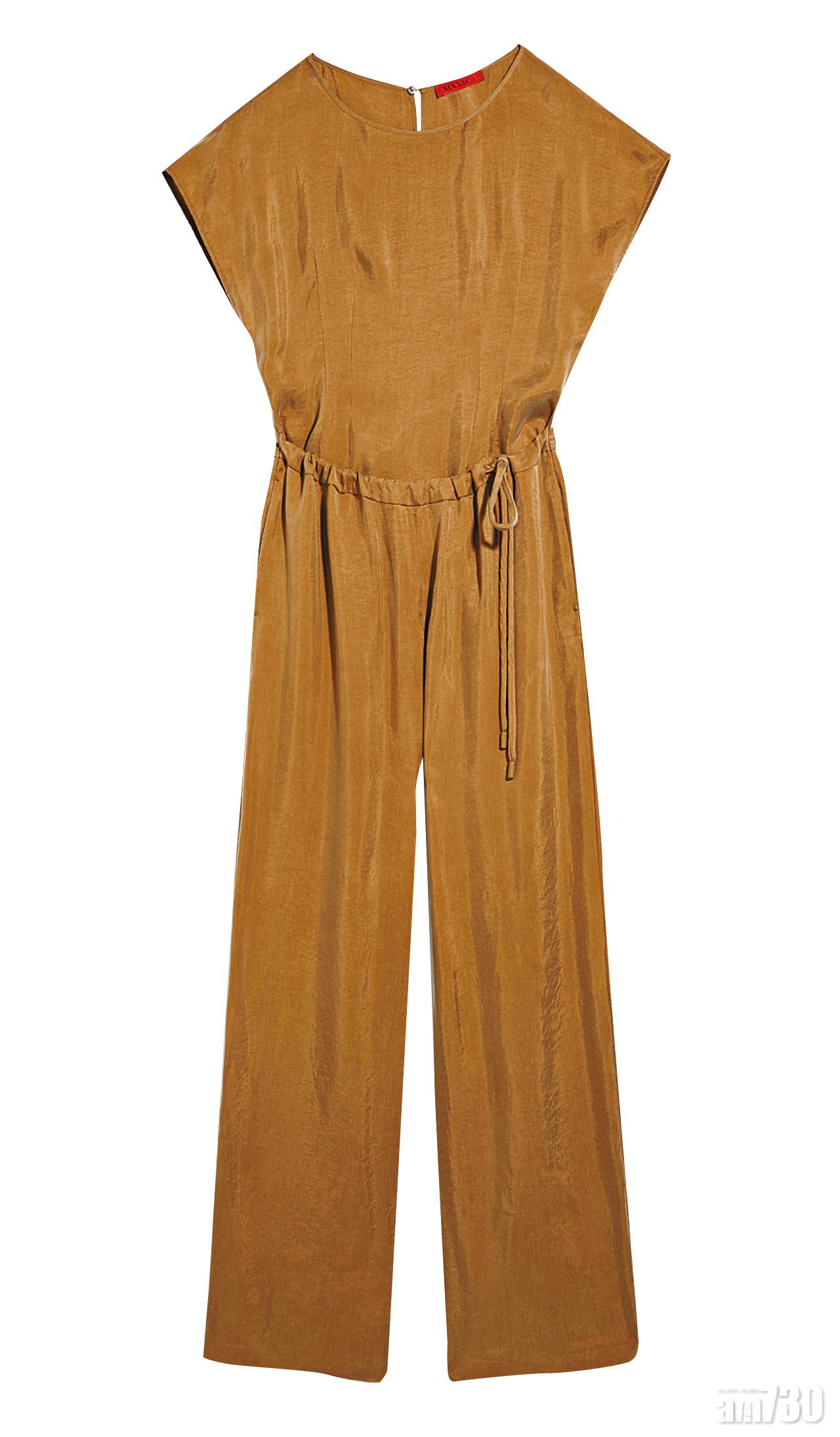 8. 啡色雪紡束腰jumpsuit $2,880 (d)