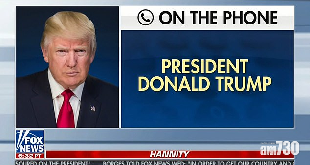 特朗普接受霍士新聞電話訪問,指博爾頓是大話精。(互聯網)