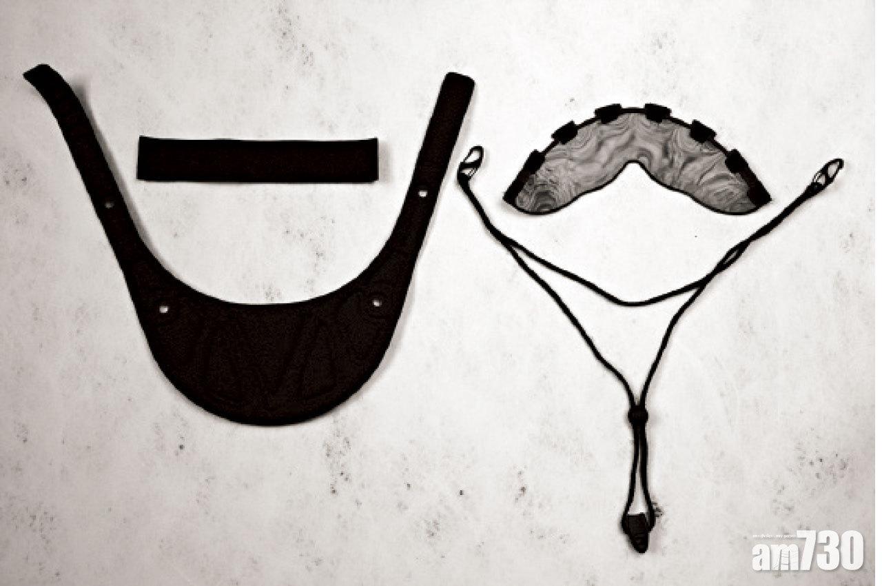 太陽帽護目鏡拆解部件圖。