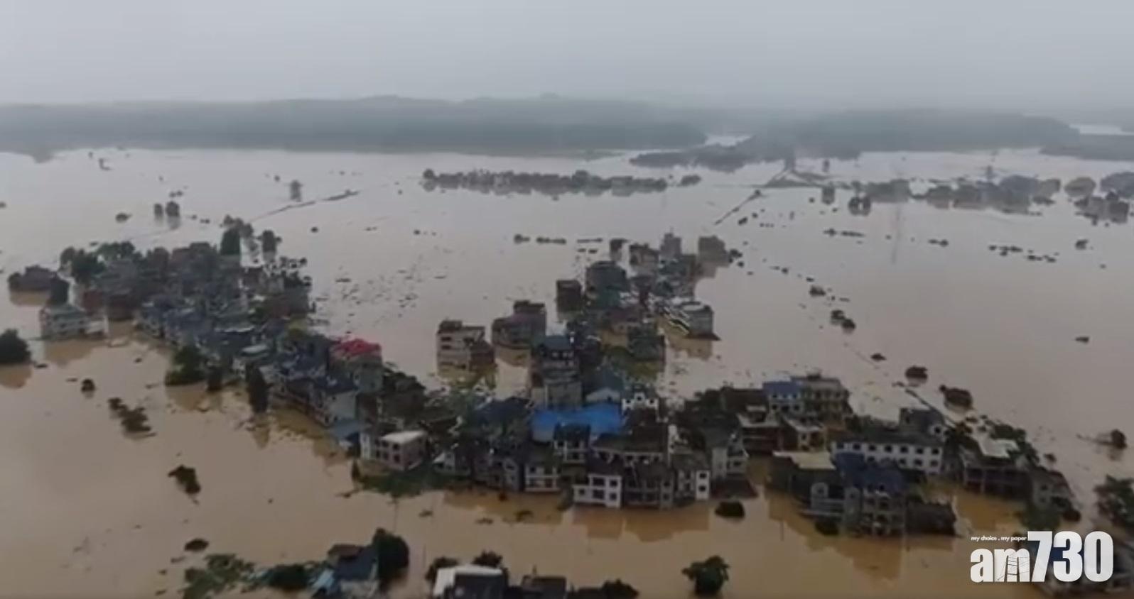 江西省多地猶如「水城」。(網上圖片)