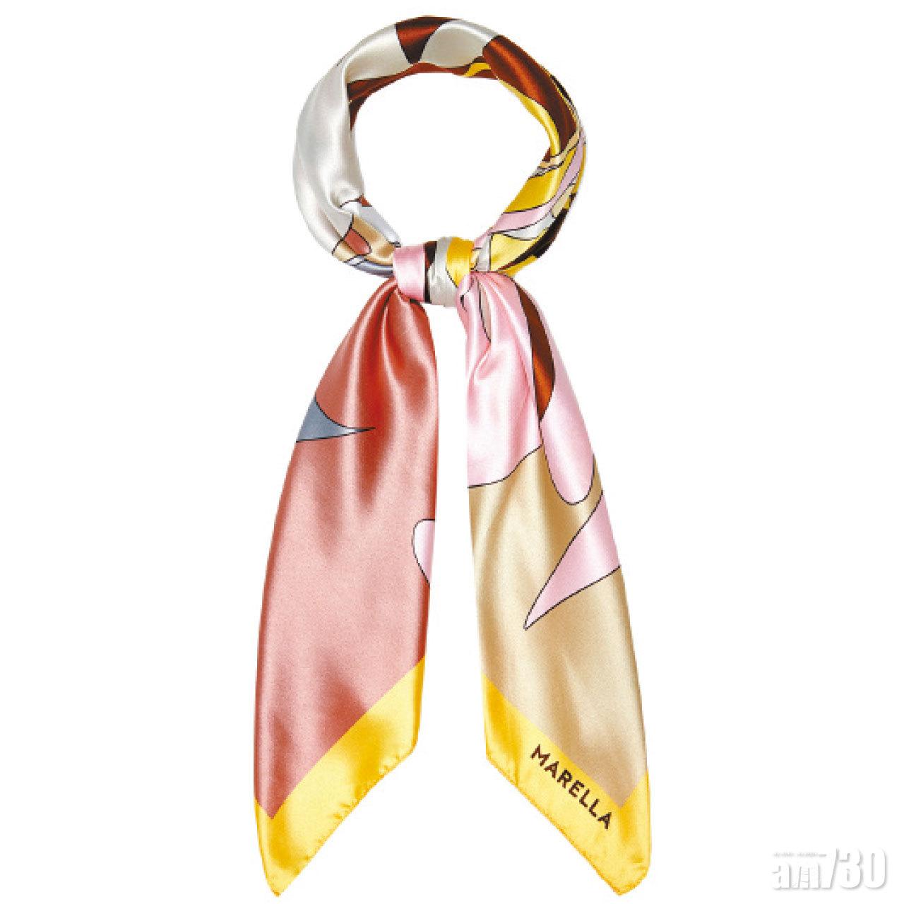 粉色幾何印花絲巾 $480 (b)