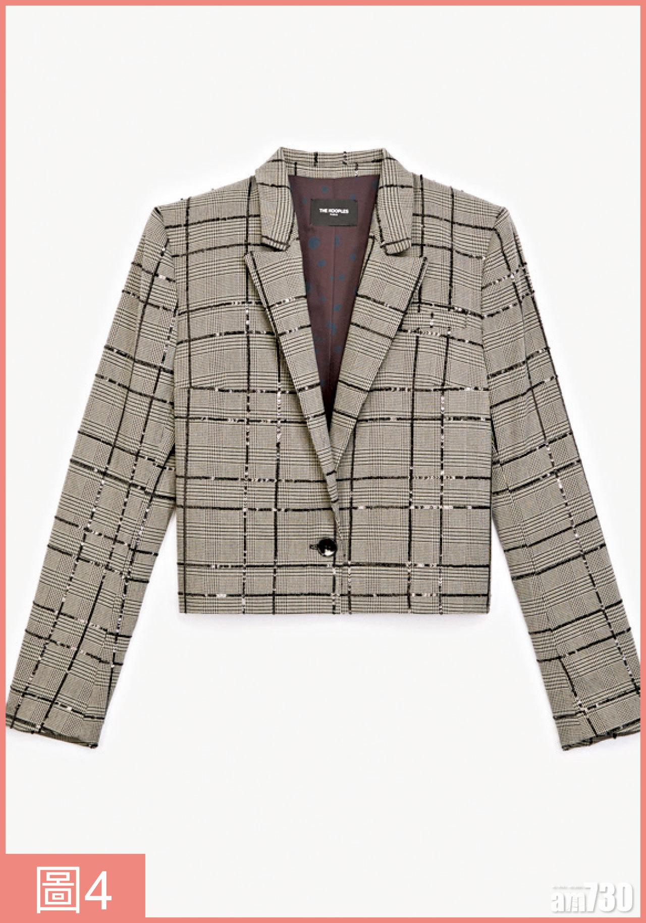 4.短版chic blazer搭配端莊西褲,打造隨意慵懶的時尚造型。($2,990,The Kooples)