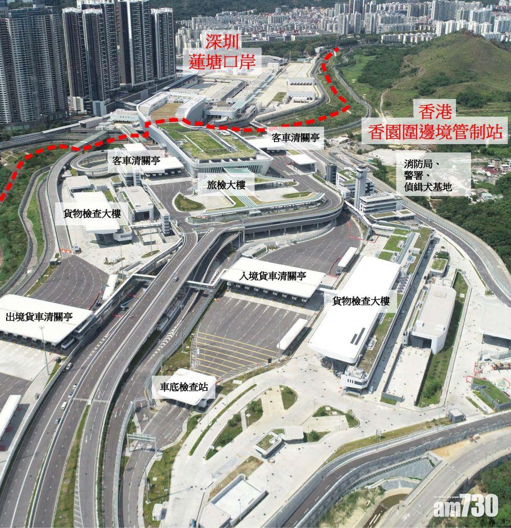 香園圍邊境管制站屬客貨兩用,但因疫情影響,粵港雙方同意先開放貨檢設施予跨境貨車使用。