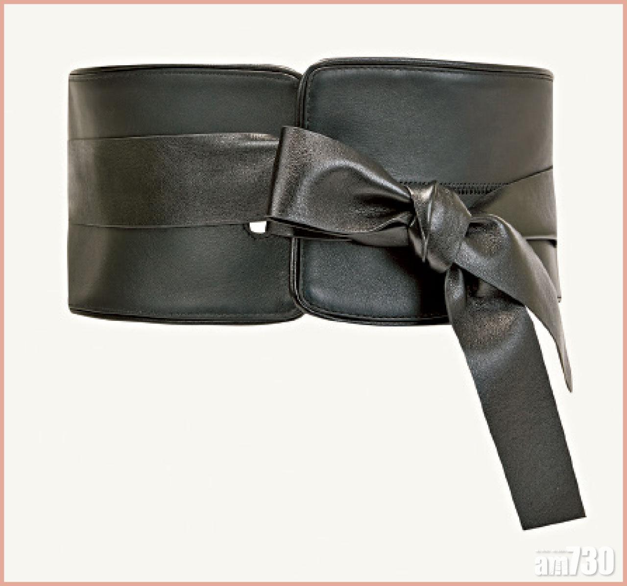 黑色蝴蝶結粗腰帶 $1,280 (f)