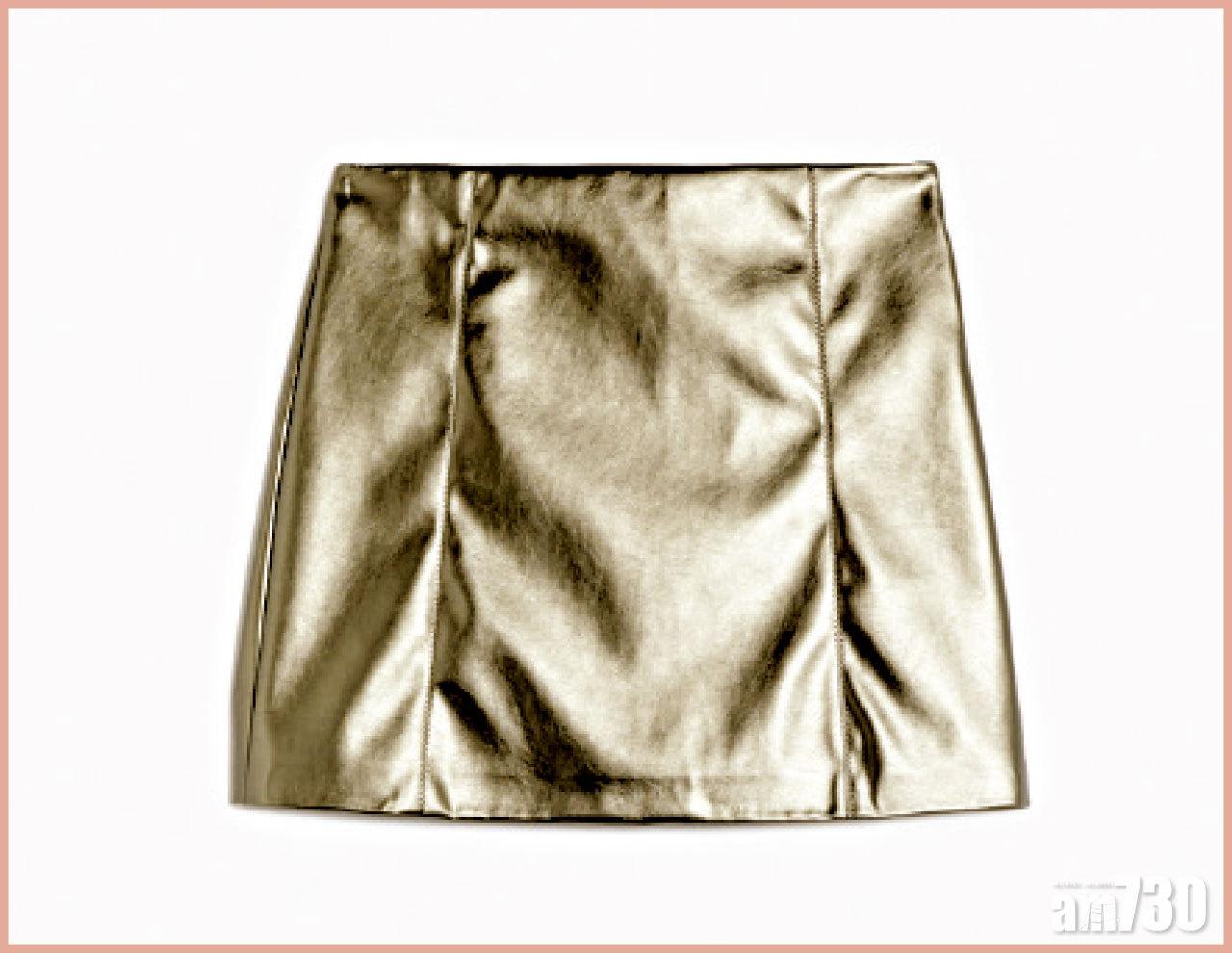 銀色仿皮迷你裙 $1,380 (g)