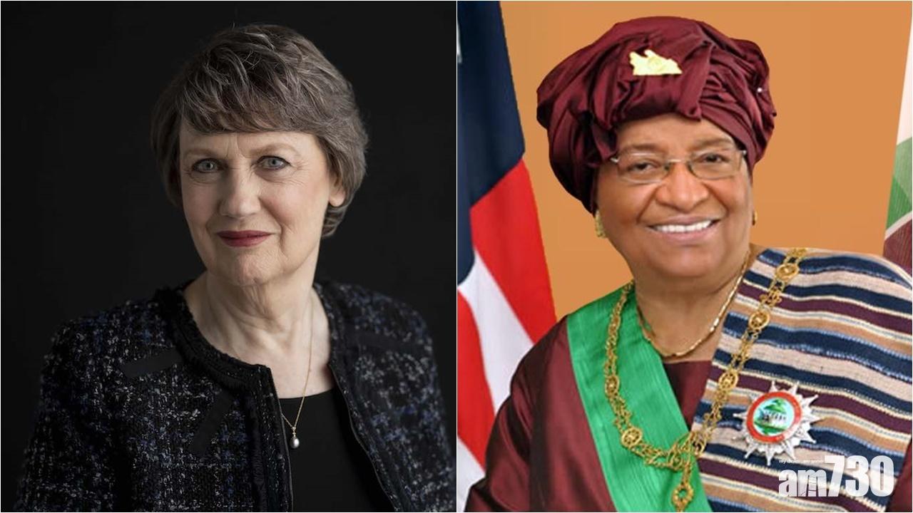 (左起)Helen Clark、Ellen Johnson Sirleaf