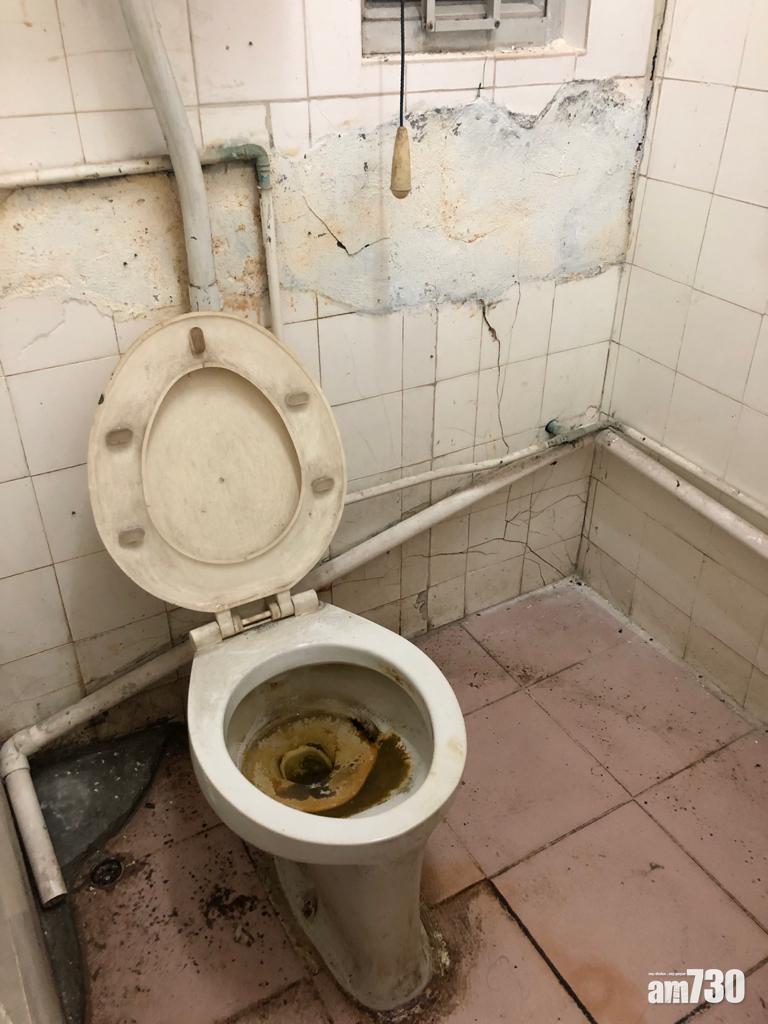 陳婆婆需共用廁所,惟早已殘破,衛生欠佳。