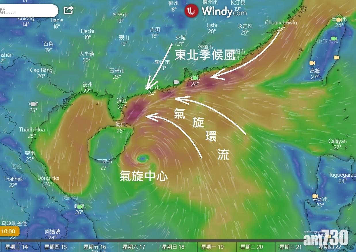 林超英指浪卡最強的風是在數百公里外。(林超英fb圖)