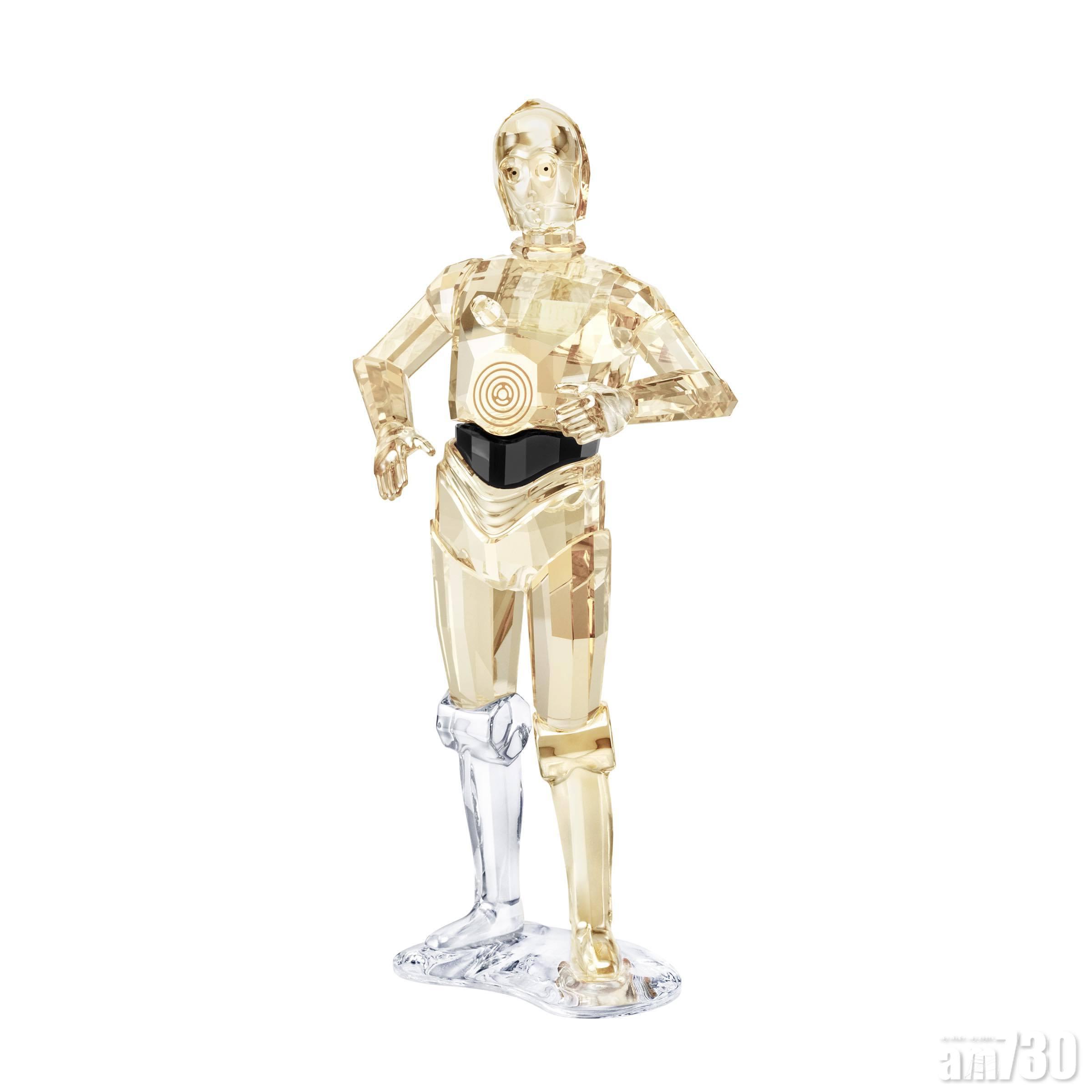 C-3PO──揉合金色與透明水晶、黑色細節,以及476個切割面, 還原一切細節。($2,490)