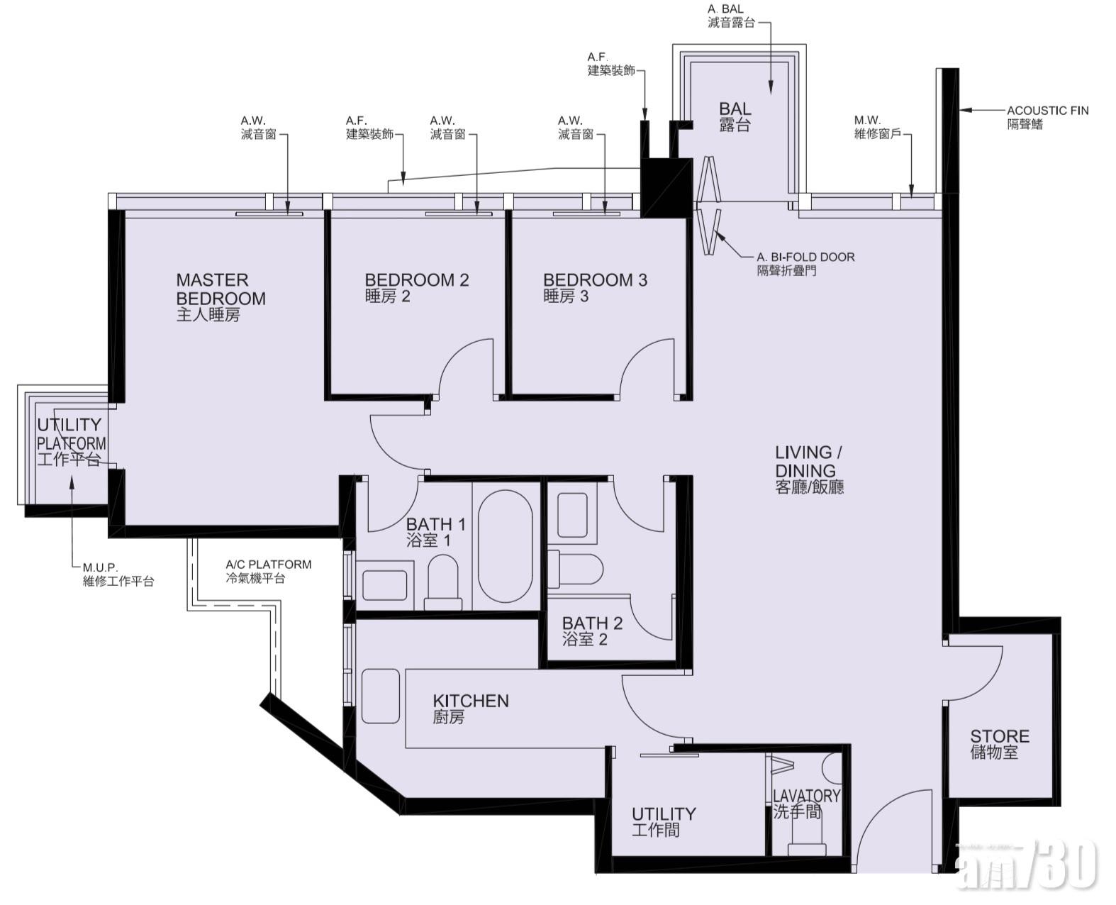 帝御‧星濤
單位:1座1602室
實用面積:817平方呎
間隔:3房連套房,另工人房連洗手間及儲物室