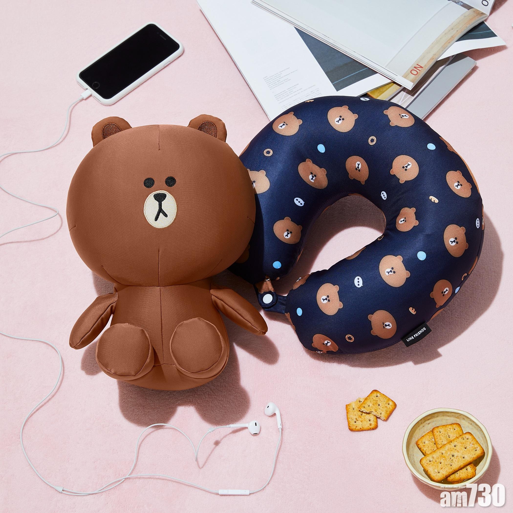二合一BROWN頸枕公仔