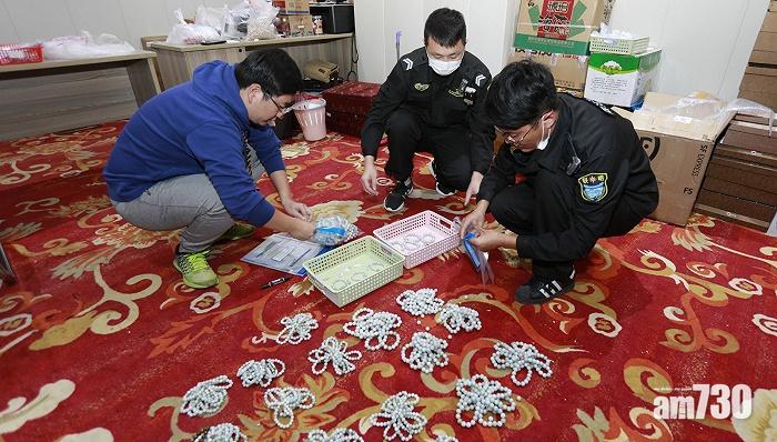 警方檢獲大批廉價玉石。(互聯網)